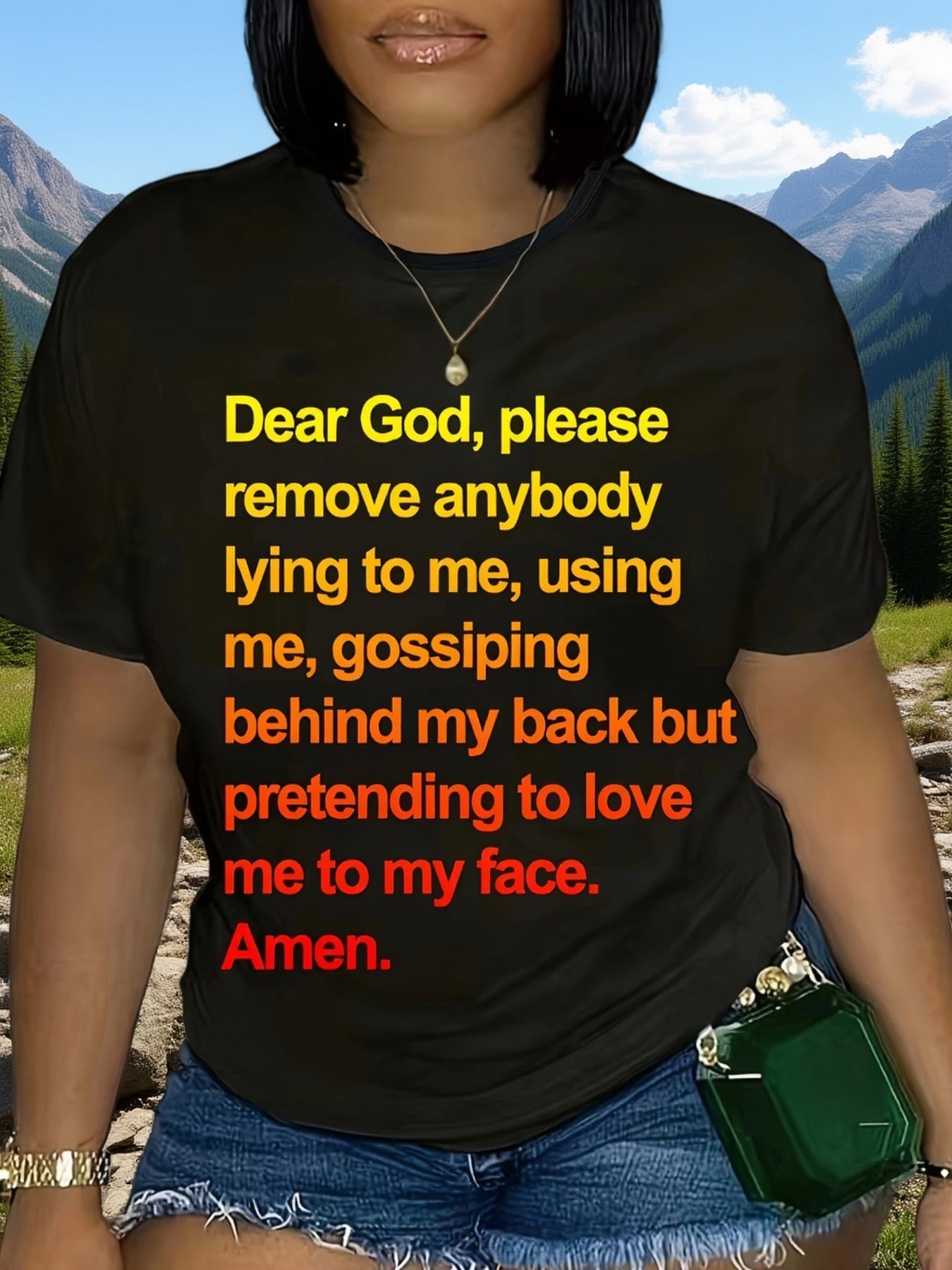 Letter Print T-shirt, Summer and Spring Short Sleeve Round Neck Casual Top, Women's Clothing