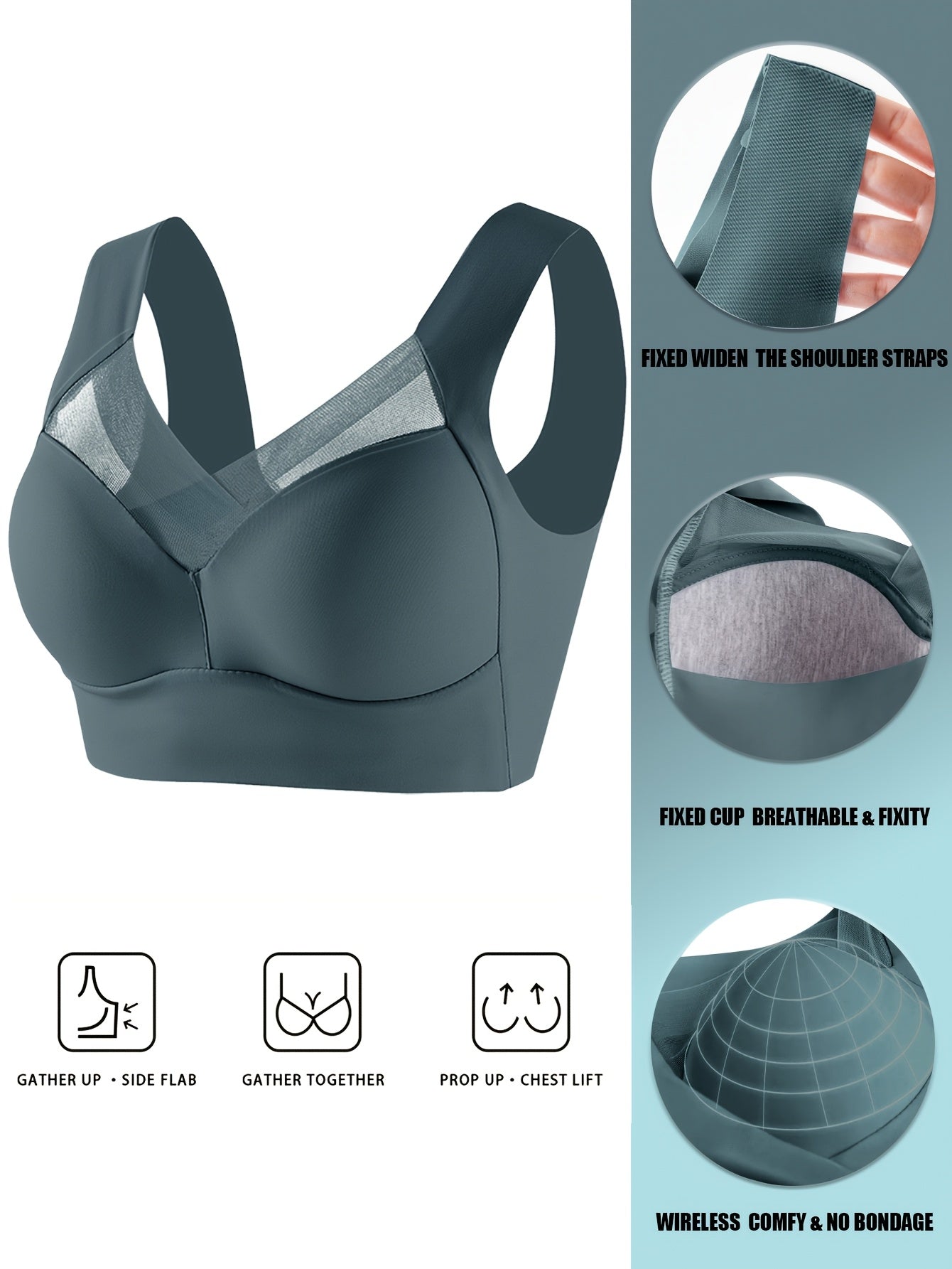 5-Pack JOINBUY Women'S Seamless Sports Bras - Elegant Full Cup Breathable V-Neck, Non-Removable Pads, Soft Comfort Fit Medium Support For Yoga & Year-Round Wear, Casual Lingerie Tops For Daily Comfort