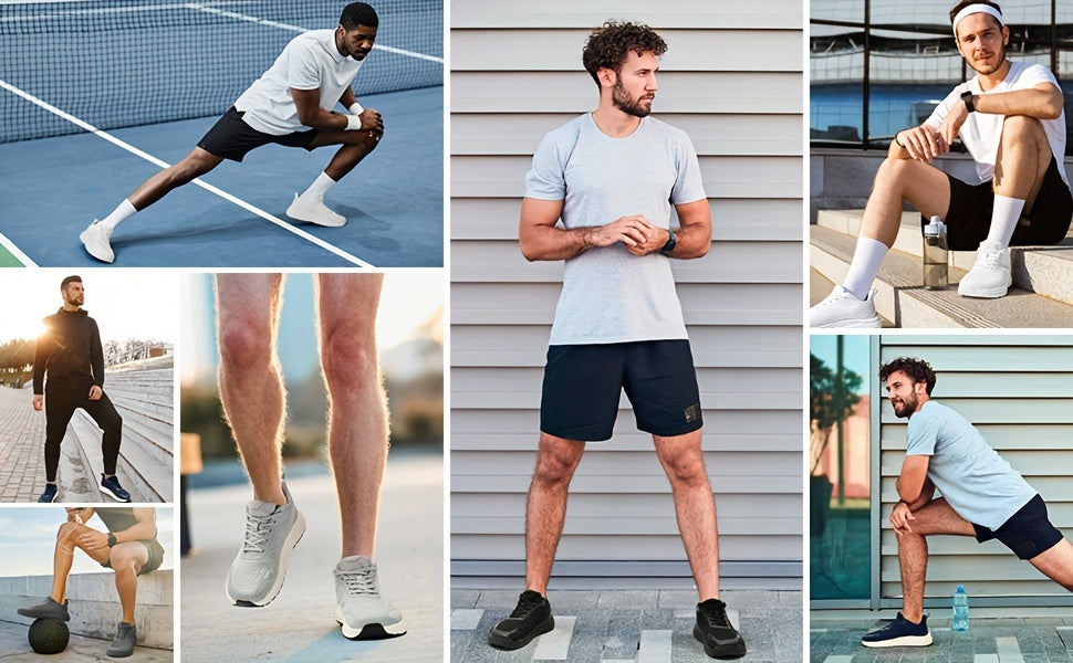 Men'S Wide Toe Casual Sneakers - Non-Slip, Shock-Absorbing, Lightweight, Breathable, And Comfortable for Everyday Wear