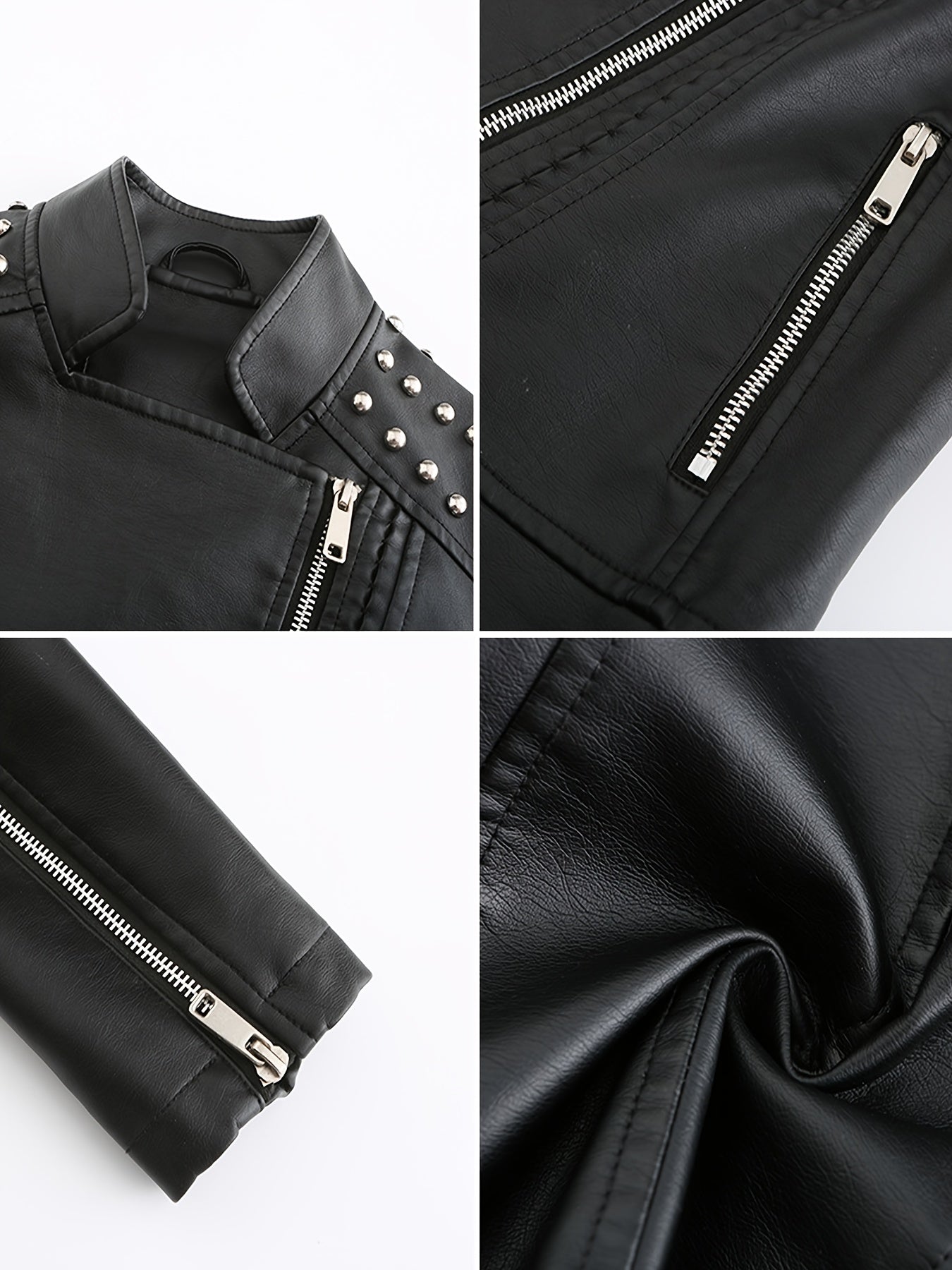 Women'S Beaded Jacket Women Long Sleeve Fashion Jacket Lapel Biker Clothing