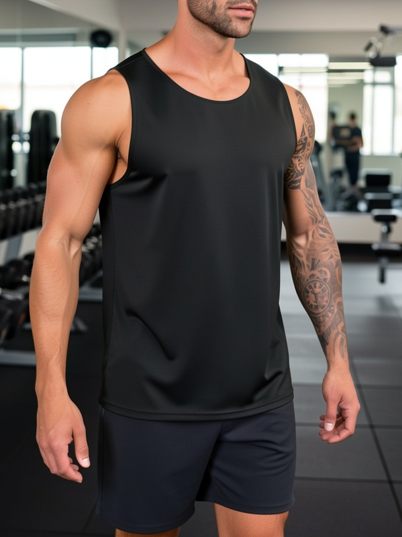 6 Packs Men's Quick Dry Workout Tank Tops Breathable Gym Sleeveless Muscle Shirts for Active Men, Suitable for Fitness, Basketball, Soccer and Running