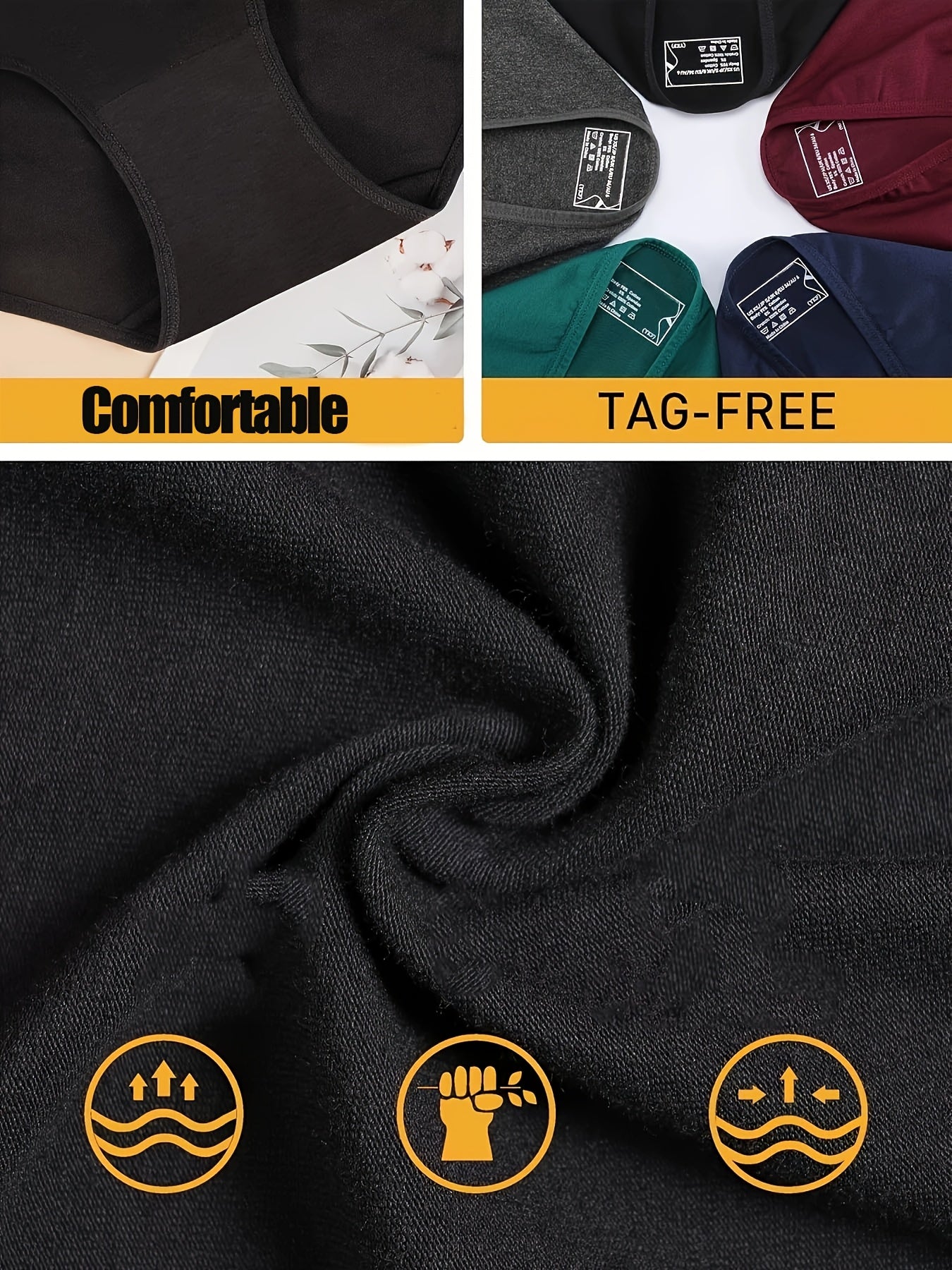 2026 7pcs S-XXL Pure Women's Low Waisted Panties, Women's Underwear, Comfortable Women's Panties, Women Lingerie Game Day Football Fan Gear for All Fans