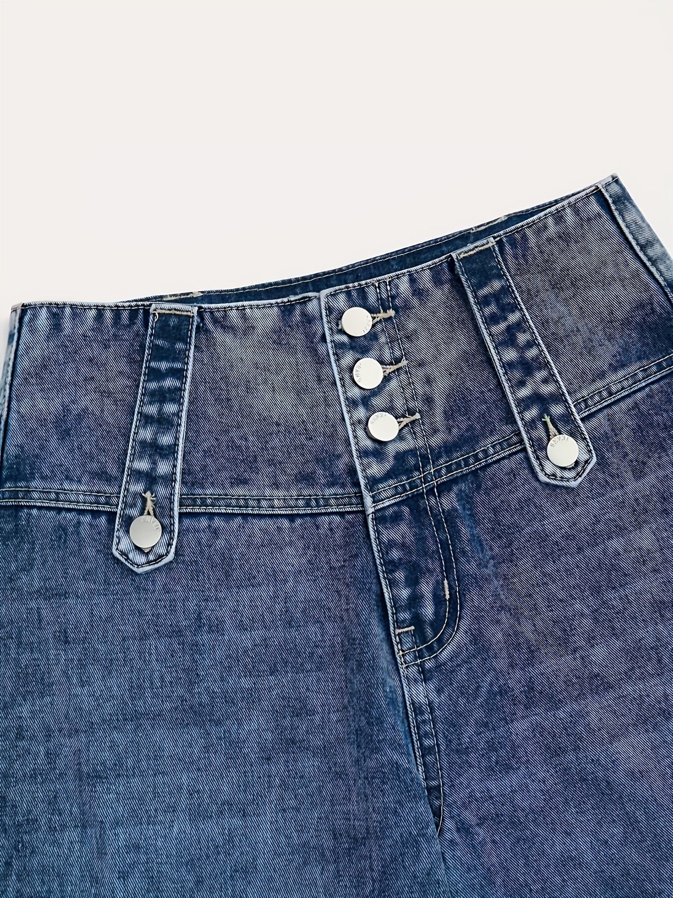 Women'S Casual Fashion Button-Waist Relaxed Fit Jeans Featuring an Open-Hem Design, Versatile for Multiple Occasions a Timeless, Year-Round Staple That Pairs Effortlessly with Any Outfit