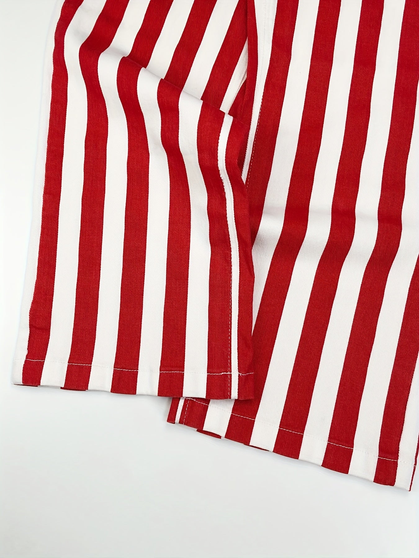 Womens Cropped Striped Jeans Casual High Waisted Stretchy Straight Leg Denim Pants with Pockets