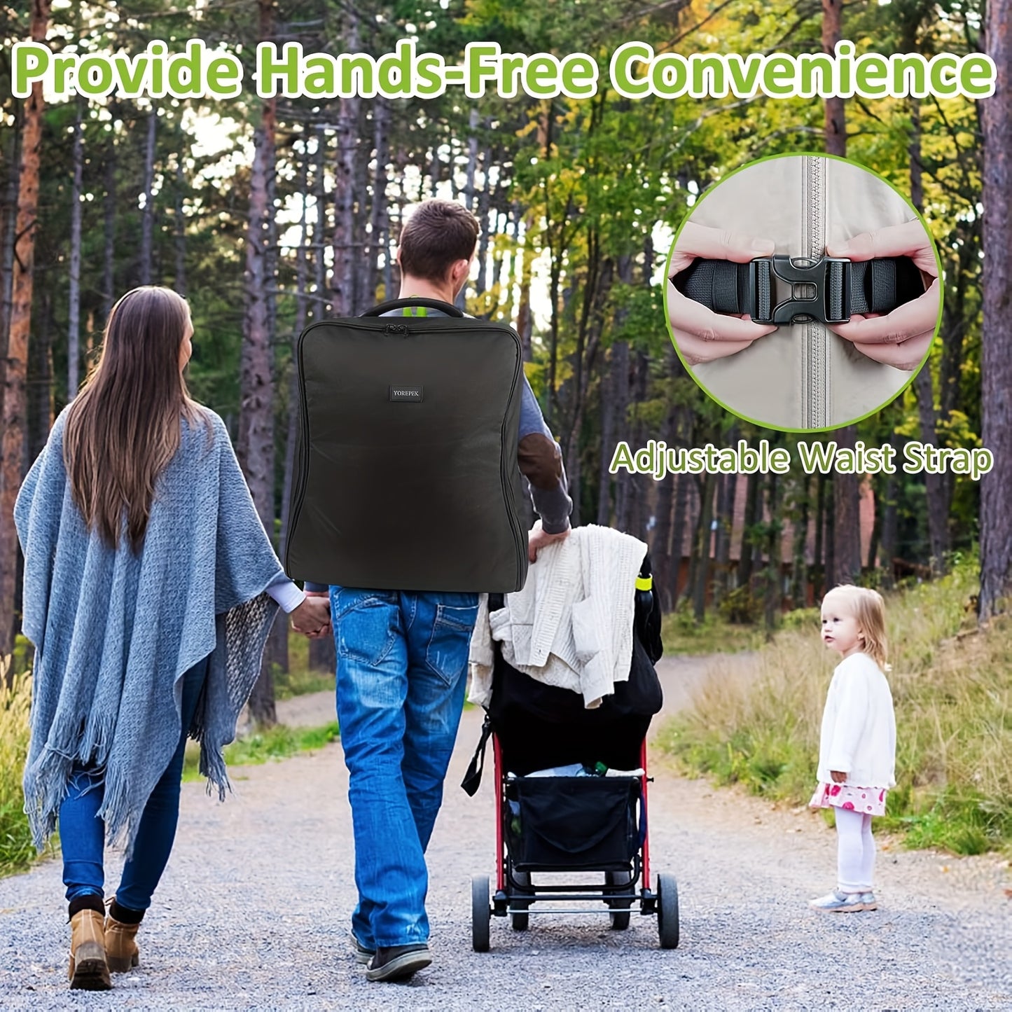 Padded Stroller Bag for Airplane Travel Fits for UPPA MINU, MINU V2/V3, Nuna TRVL, Gate Check Stroller Bag with Large Inner Mesh Pocket, Sturdy Stroller Storage Backpack for Accessories