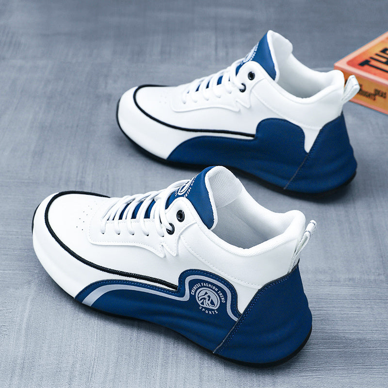 Men's White Blue Lace Striped Shoes - product view 7