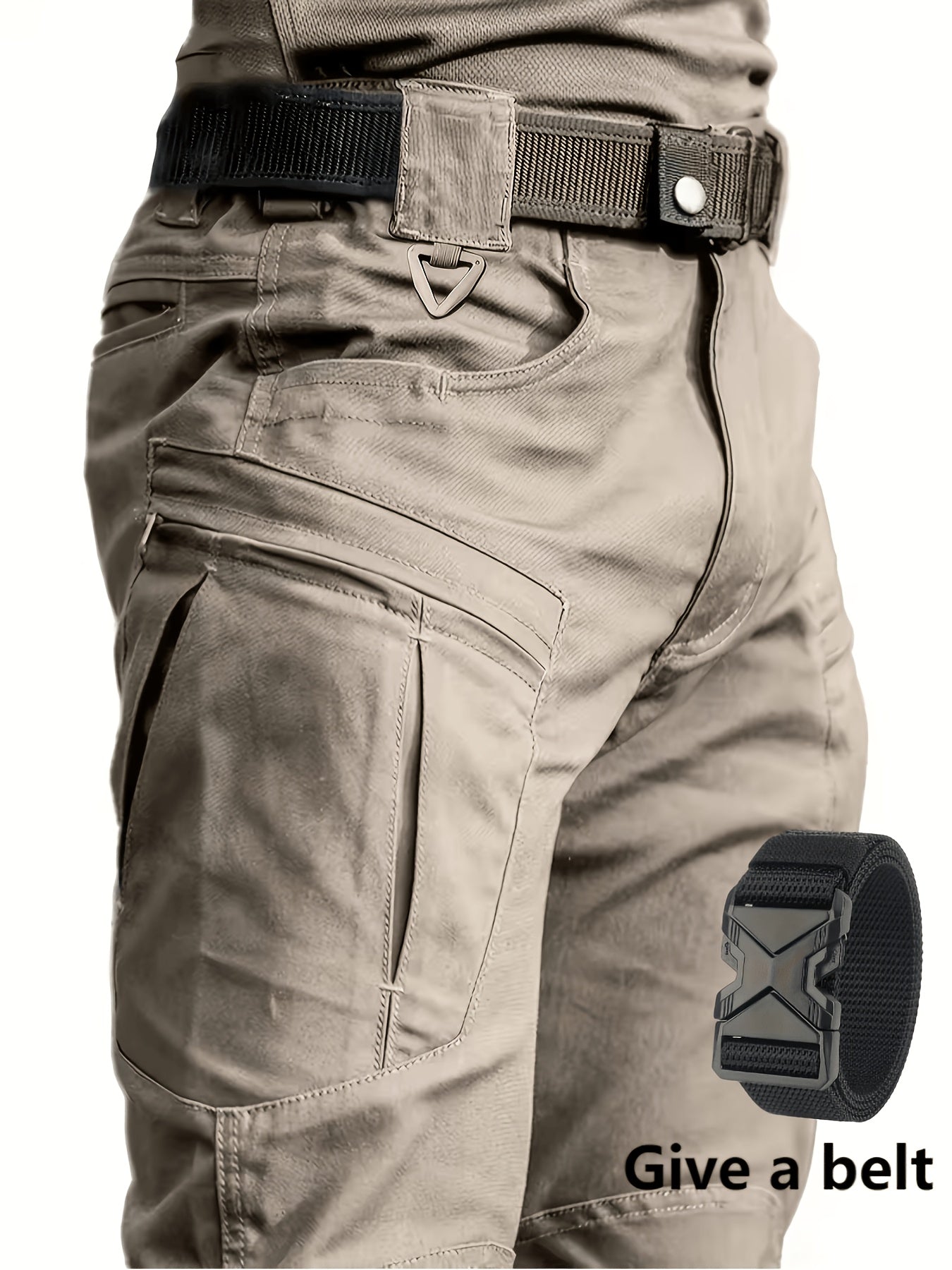 Men'S Tactical Cargo Pants with Multi-Pocket Design (Includes A Belt) - Durable Quick-Dry Outdoor Hiking, Camping, Workwear And Travel Pants - Straight-Leg Regular Fit Casual Tactical Gear, Camping Essentials, Breathable Material, Adventure