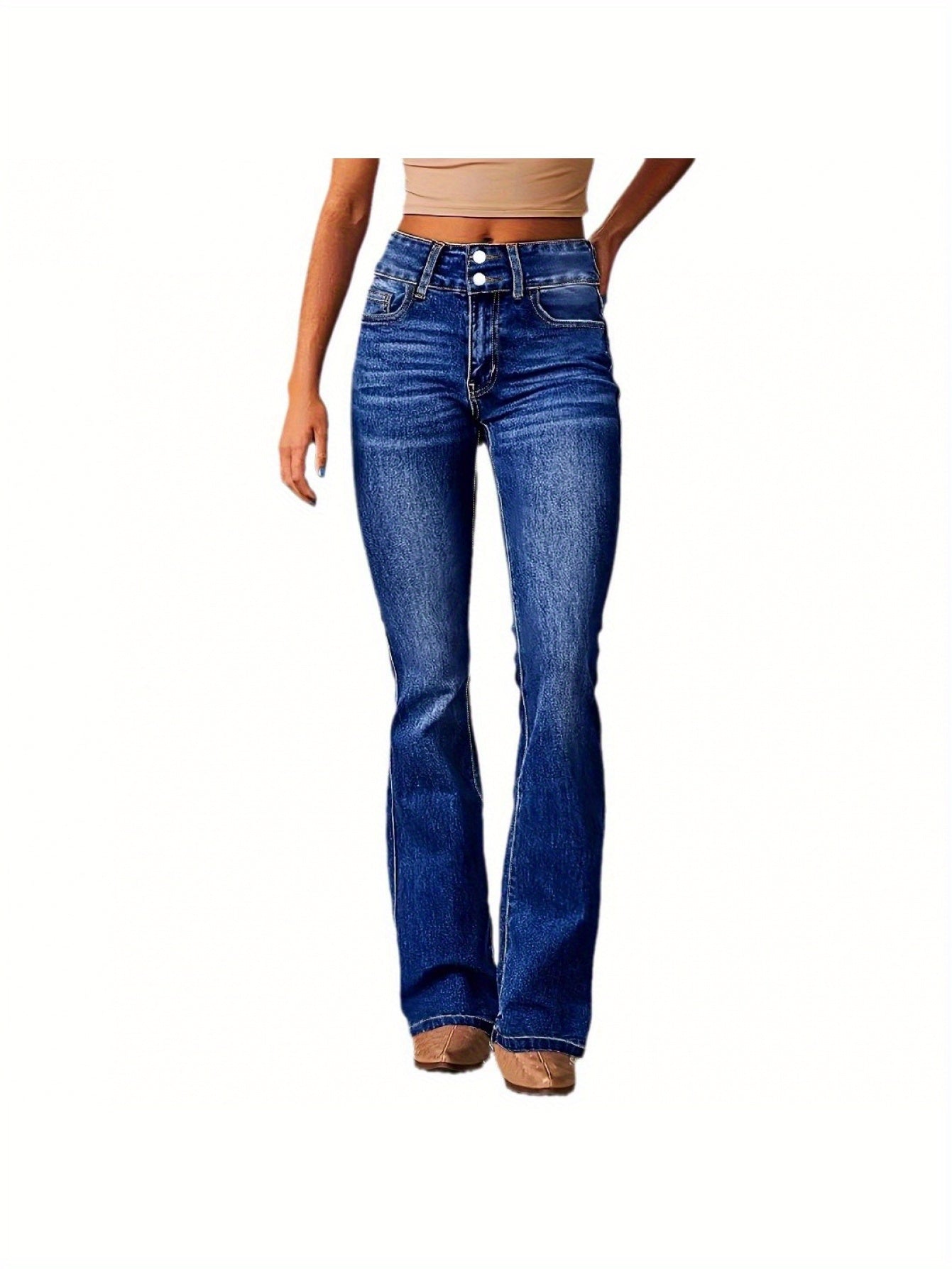 European And American Cross-border Retro Stretch Jeans Women's Fashion 2025 Spring New Washed Street Flared Long Pants