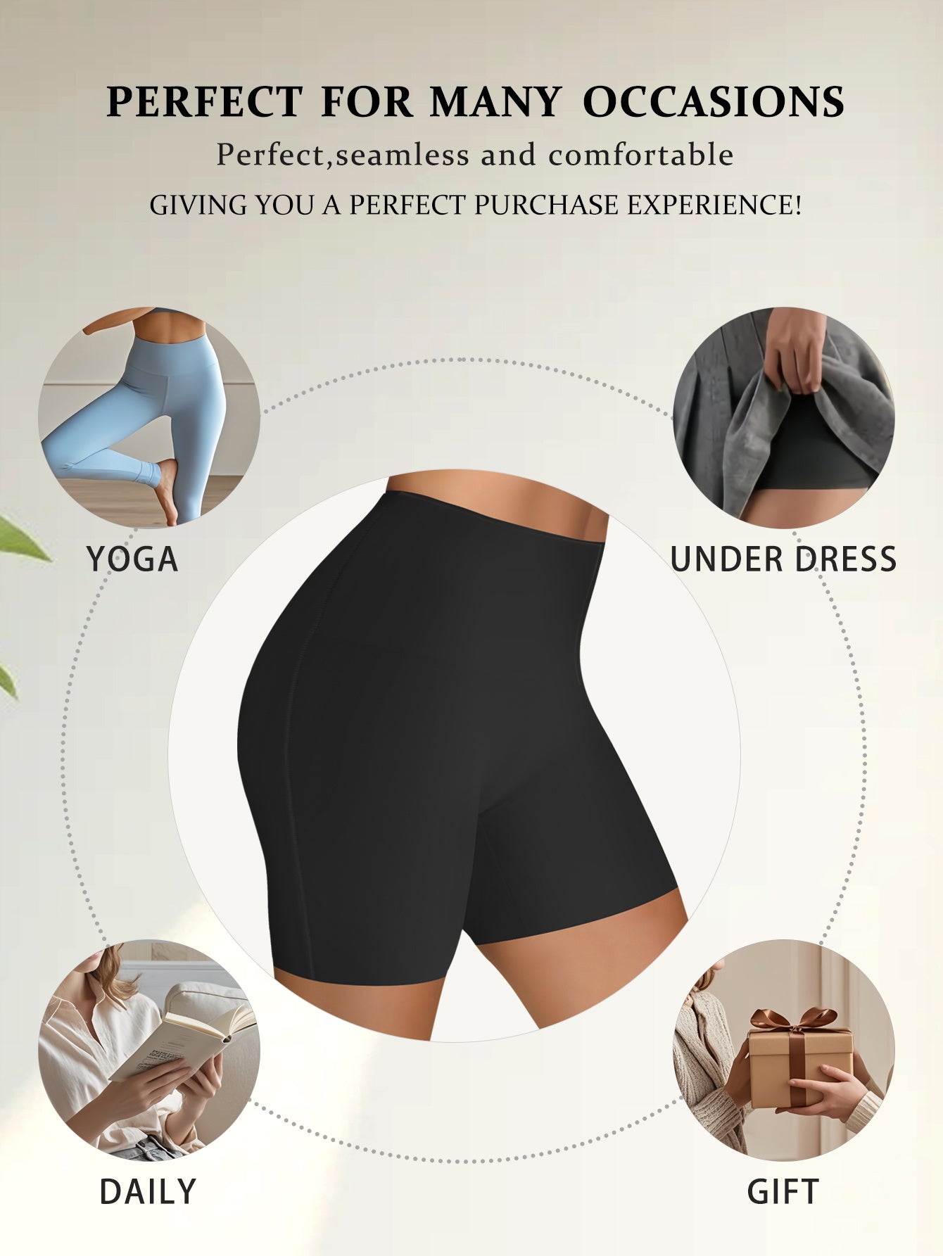 4pcs Of Women's High-Waisted Tummy-Tightening Safety Underpants, Riding Sports Boxer Shorts Combining Hip-lift And Anti-glare Features for Riding And Sports