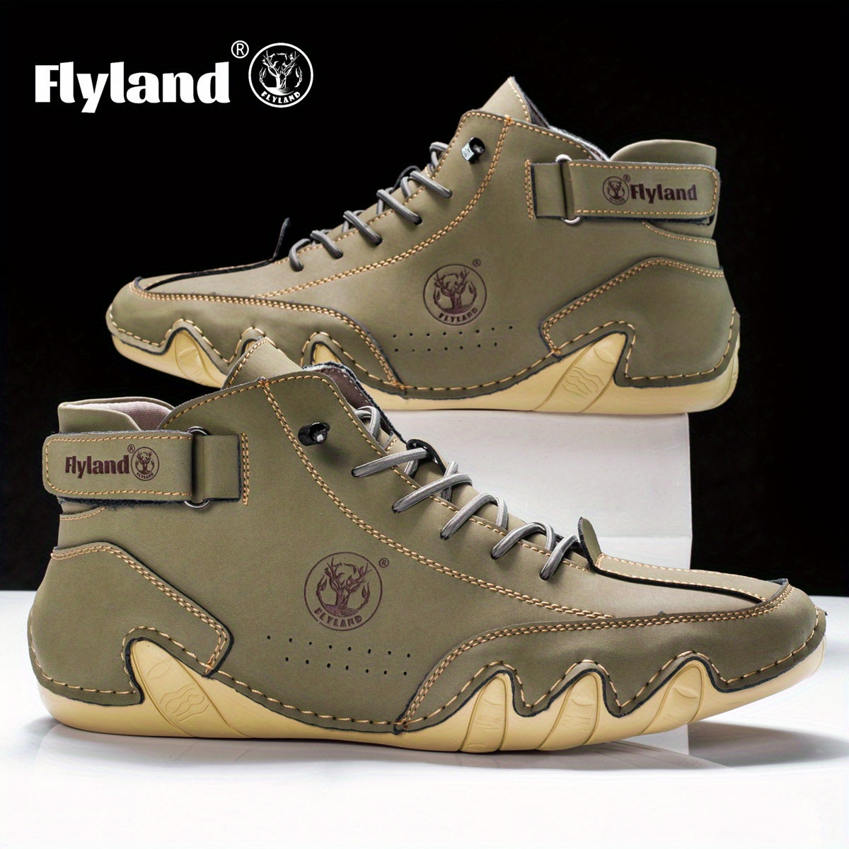 FLYLAND Men's Fashion Sneaker Vintage Classical Dress Boot Chukka Boot Daily Casual Work Office Shoe