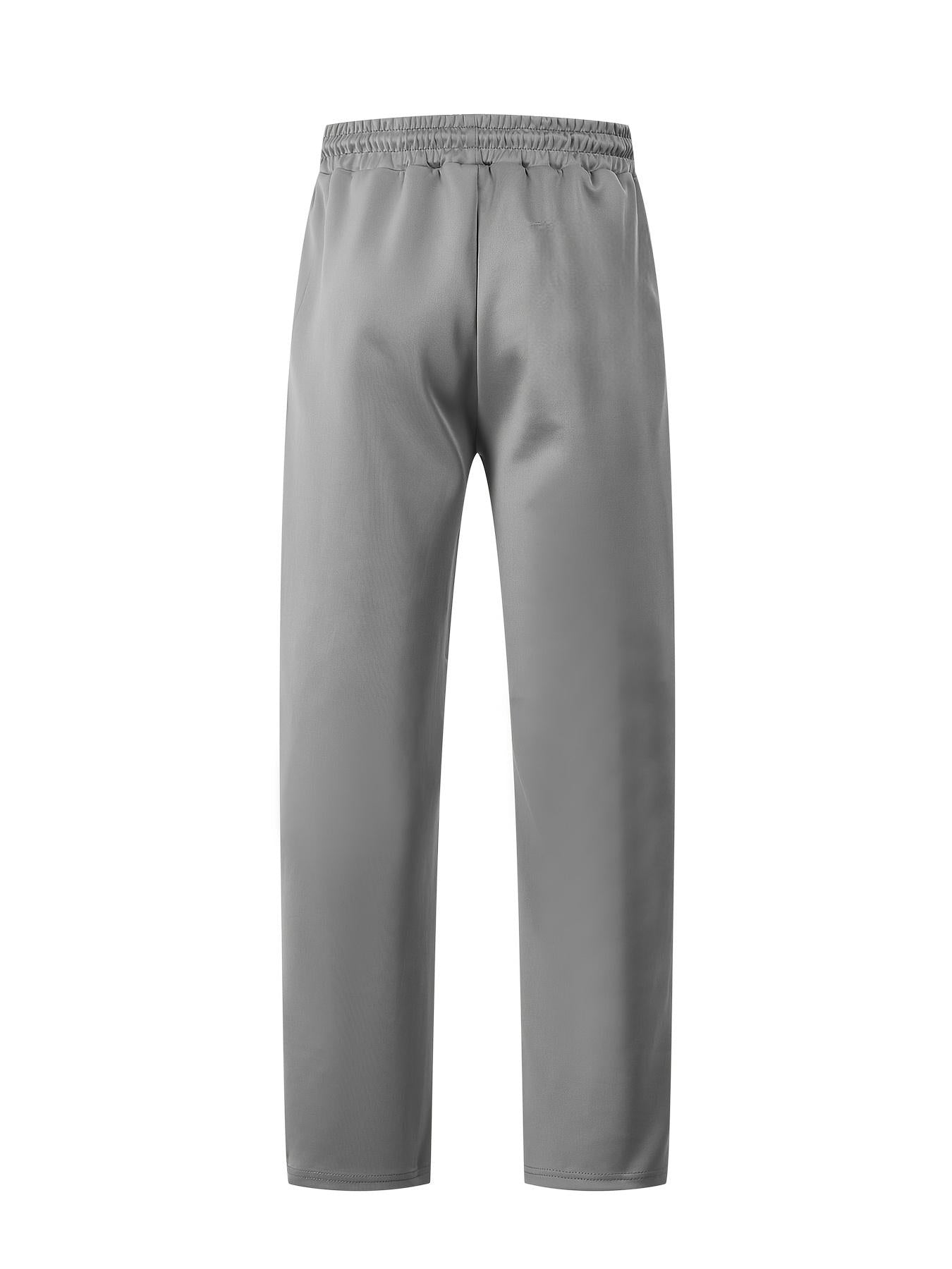 Men'S Plus Size Trousers, Two-Tone Splicing, National Flag Print, Spring And Autumn Seasons, Easy And Fashionable Daily Wear, Weekend Sports Loose Fit, Street Fashion, Holiday Gifts, Plus Size, Men'S Affordable Goods