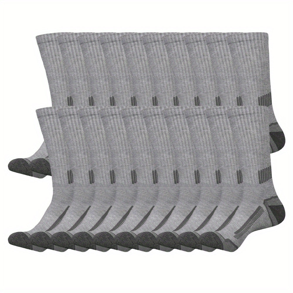 10/20/30 Pairs Pack Men's Athletic - Breathable Elastic Sports Socks Suitable for Basketball, Fitness, Outdoor Activities - Sweat-Wicking Comfortable Tube Socks