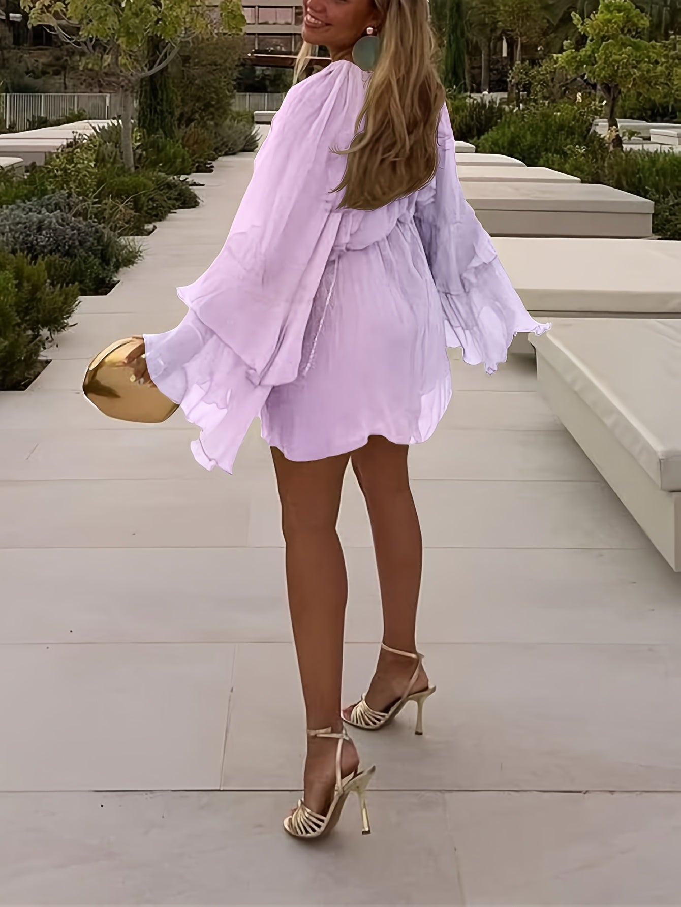 Chic Elegant Women'S Chiffon Layered Ruffle Loose Dress | Spring Summer Casual Vacation