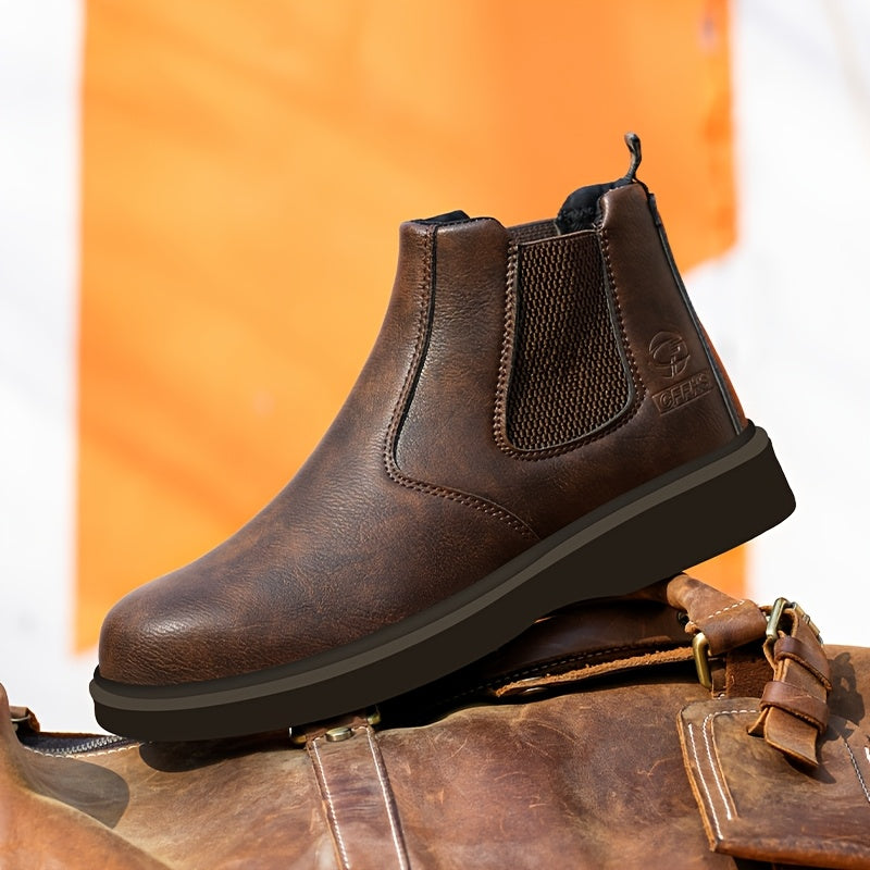 New PU Anti-smash Anti-puncture Men's Daily Casual Labor Insurance Shoes