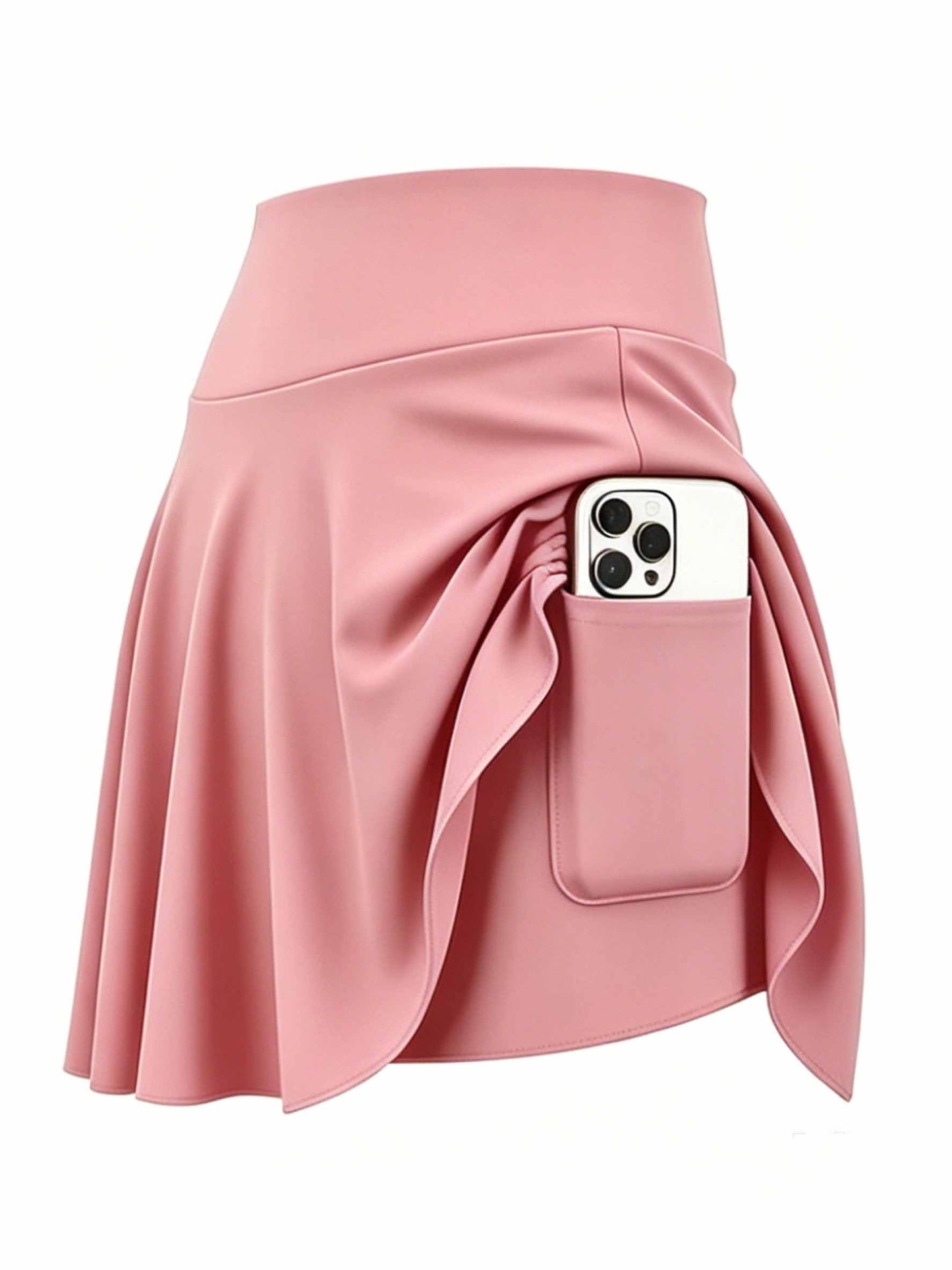 4pcs Women's Athletic Skorts Fake 2pcs Skirt Pants Elegant High Waist Skirt Summer Korean Style with Pockets Breathable Slim Fit Yoga Skirt Built-in Shorts Anti-Exposure Running Fitness Tennis Sports Skirt Gift for Wife Family Friends
