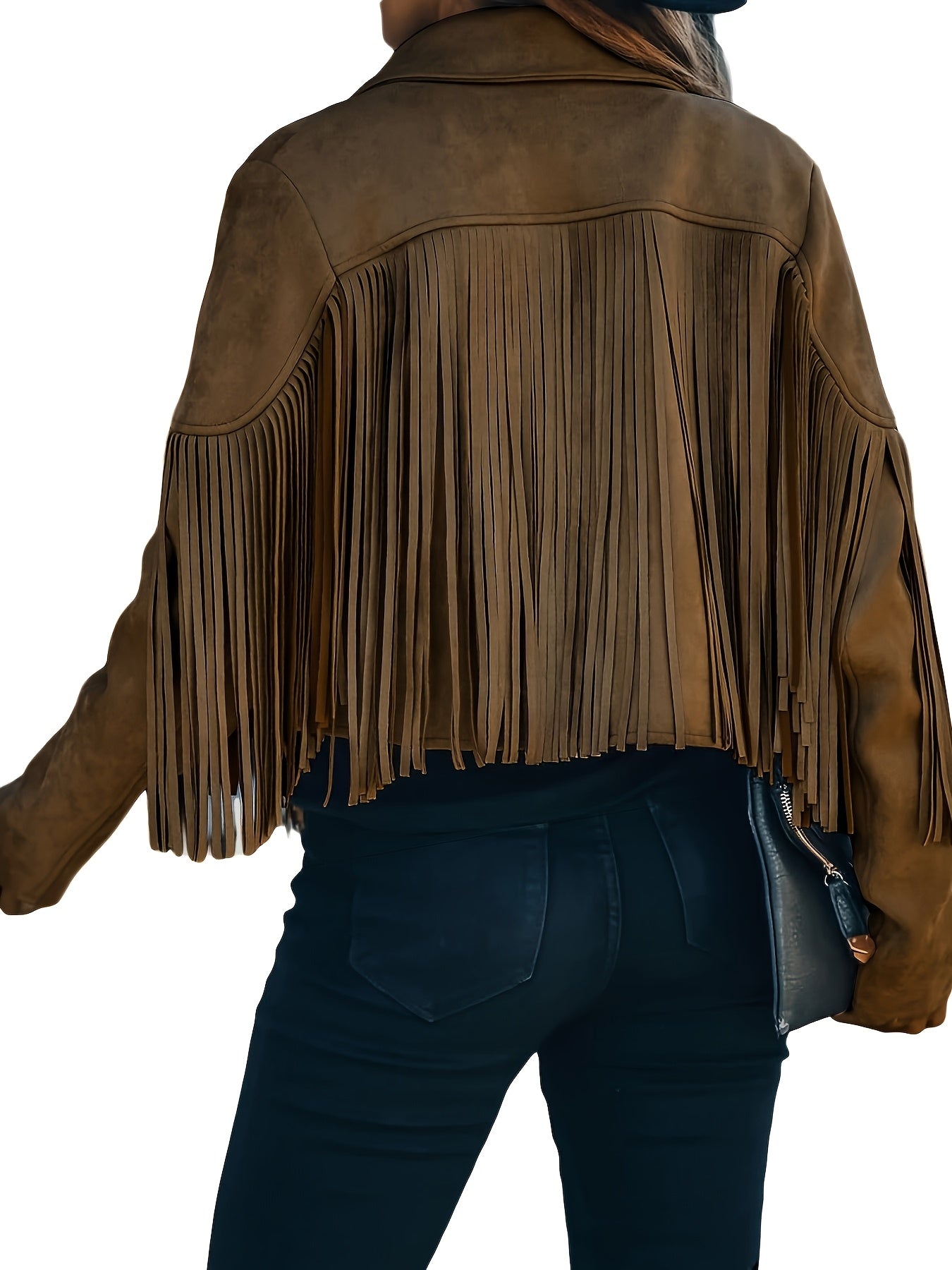 Faux Jacket Women Tassel Motorcycle Fringe Cropped Coats 2026 Spring Western Outfit Trendy Fall Long Sleeve Cowgirl Outfits Cardigan Jackets