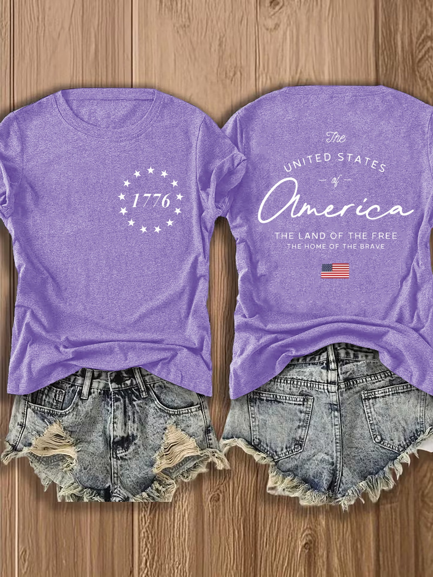 Women' US Flag T-Shirt with 1776 Design & American Symbols - Breathable Short Sleeve Top, Casual Streetwear Blouse-Compatible for - Wear Suitable for Fall Outfits, 4th of, Casual Attire, Machine Washable Non-