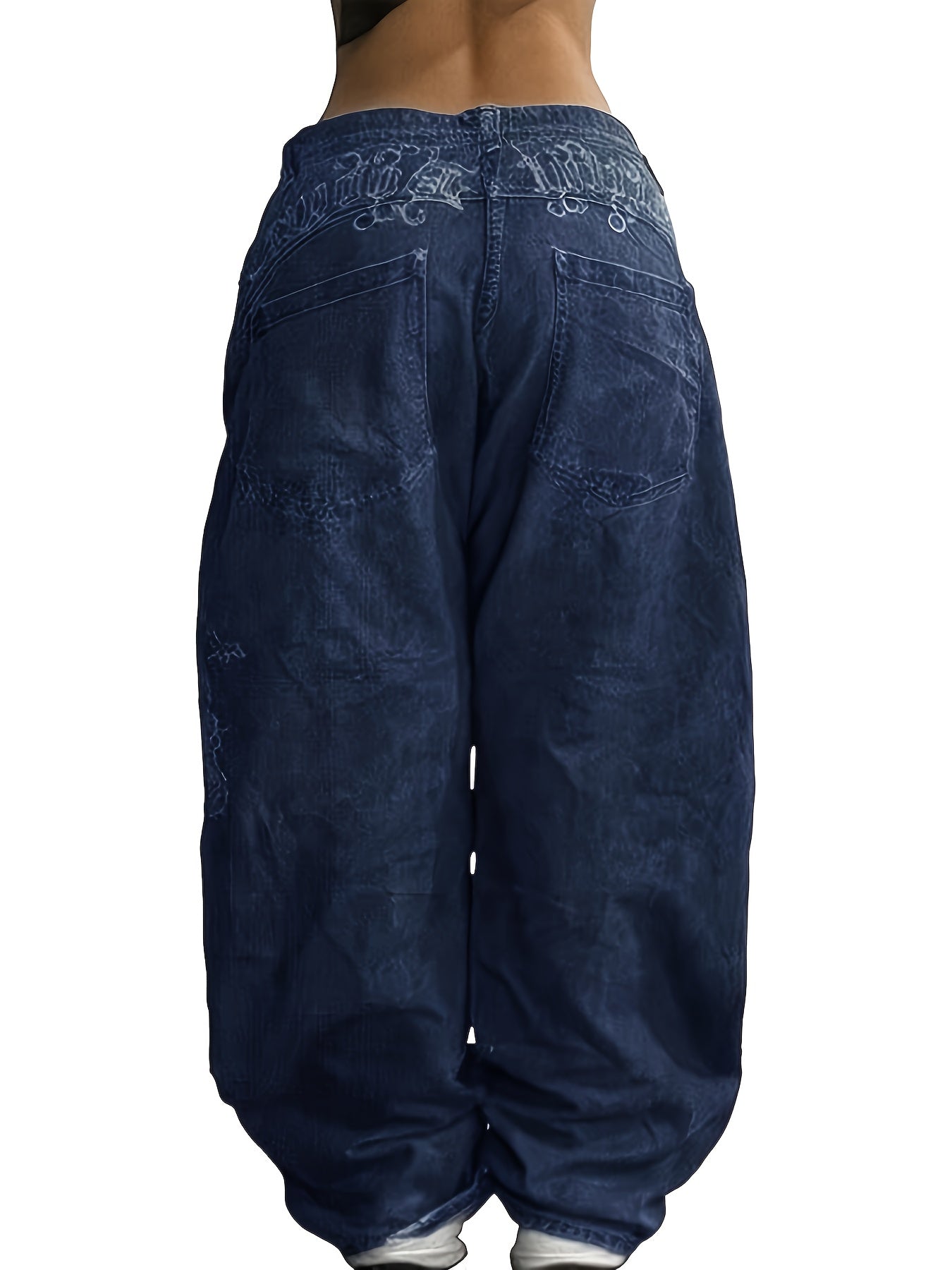 Women Hip Hop Baggy Jeans Trendy Mid-Low Waisted 90S Vintage Denim Pants Baggy Vintage Jeans Streetwear