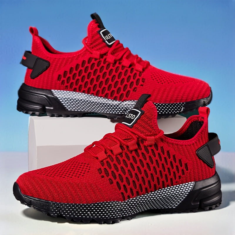 A Pair of Men'S All-Season Sports Running Shoes, Casual Street Style, Solid Color Design, Air Cushion, Lace-Up, Low Top, Imitation Fabric, Cloth Lining And Insole, Rubber Sole