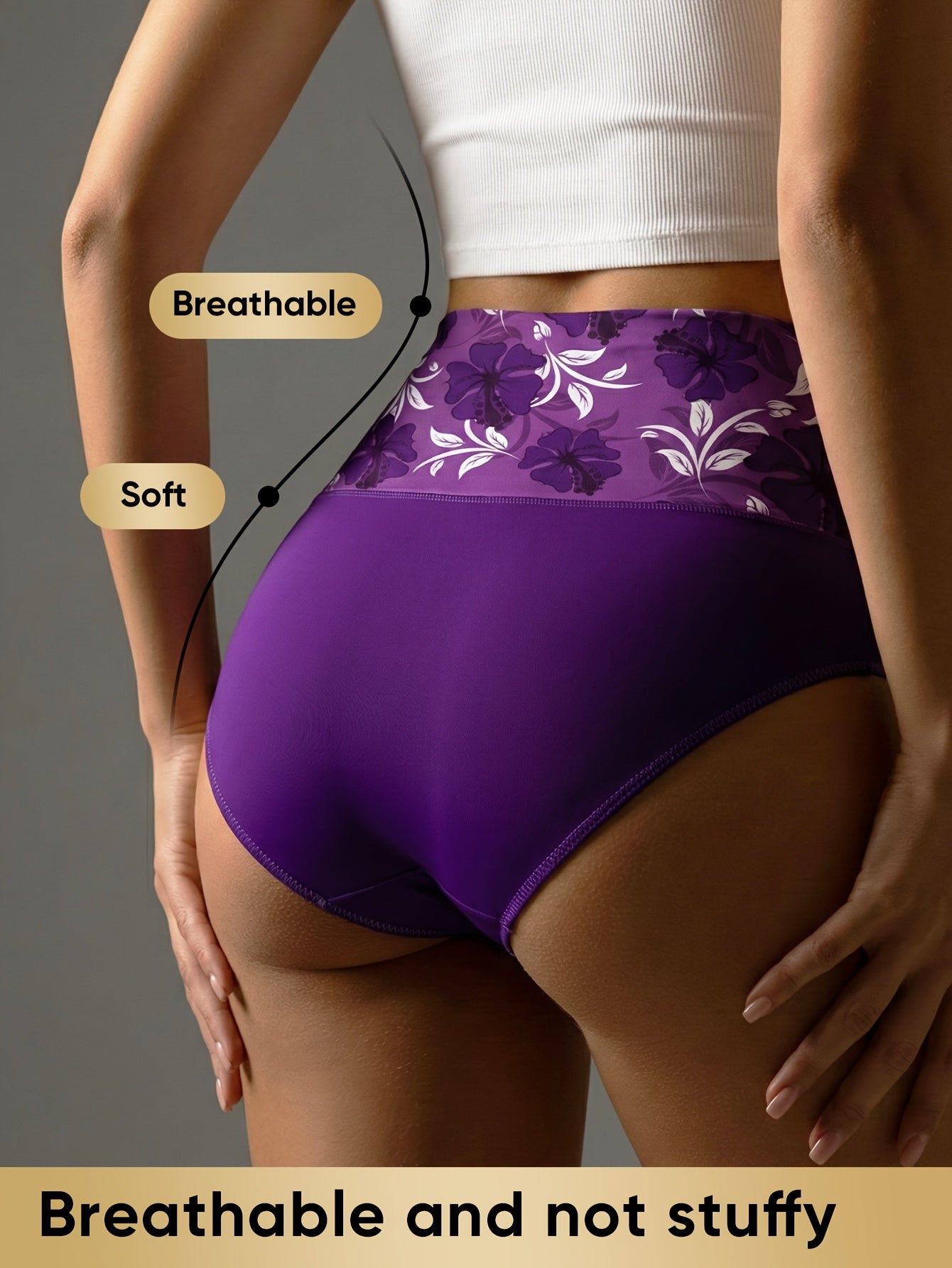6pcs Women'S Underwear Nylon Tummy Control Soft And Breathable Comfortable Floral Pattern Daily Commuting And Leisure Activities 26Ss