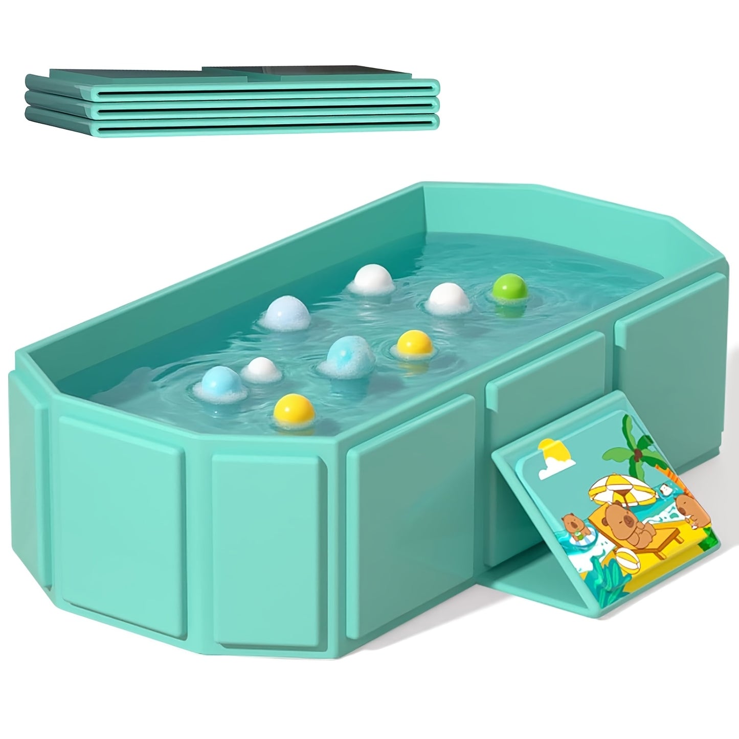 Portable Folding Baby Bath Tub 7 79gal X 17 7W X 9 8H Inches Suitable for 0 3 - product view 4