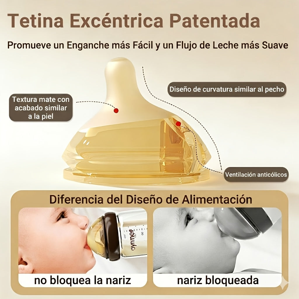 Baby Bottles for Newborn 0-6 Months, Wide Neck Anti-Colic Bottles, Leak-Proof & Easy to Clean, Perfect for Breastfed Babies, Baby Shower Gift Set (BPA Free)