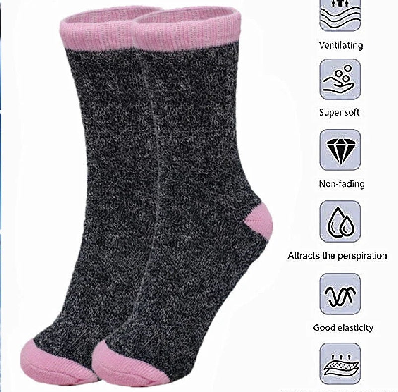 3-12 Pairs Winter Womens Warm Thermal Heated Heavy Duty Boots Crew Socks 9-11
