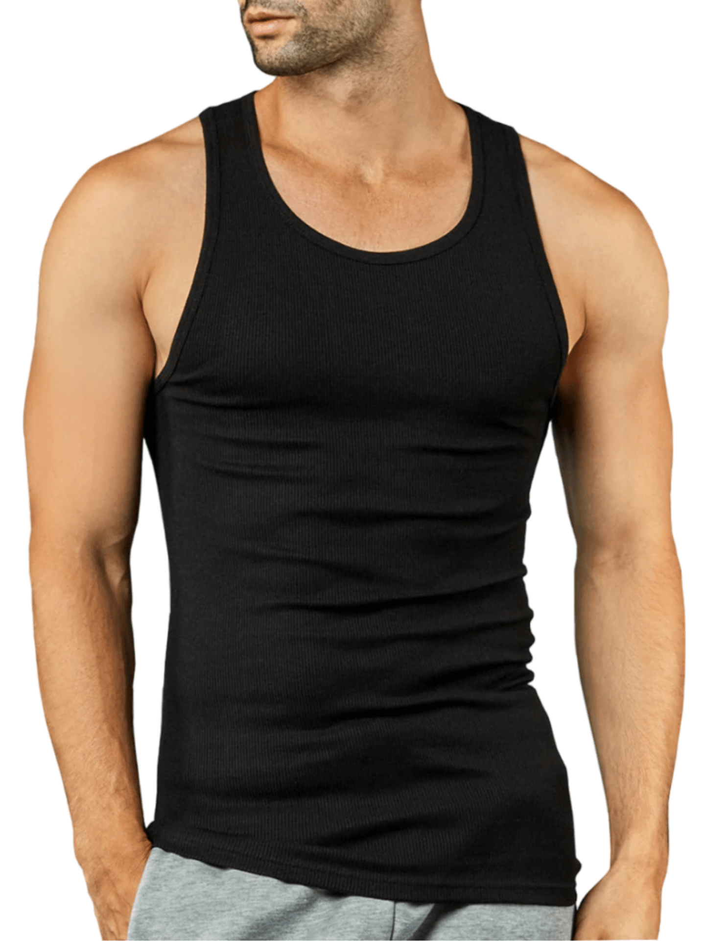 3 Pack Men's Solid 100% Cotton Tank Top A Shirt S-3XL Basic Underwear Daily Wear Classic Fit Regular Plus Big & Tall Size, Basic Layering Tops, Cotton Workout Breathable Casual A-Shirts for Sport Hiking Activewear