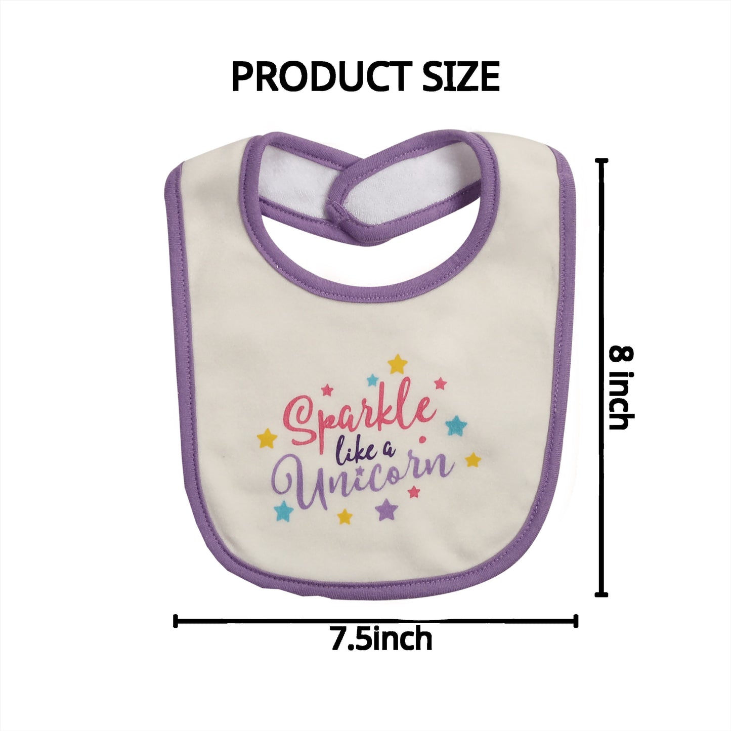 Kapital K 5pcs! Double - Layered Absorbent Cotton 5 - Piece Set with Cartoon Embroidery and Magic - Tape Adjustable Feeding Bibs for 0 - 3 Year - Olds, Boys & Girls