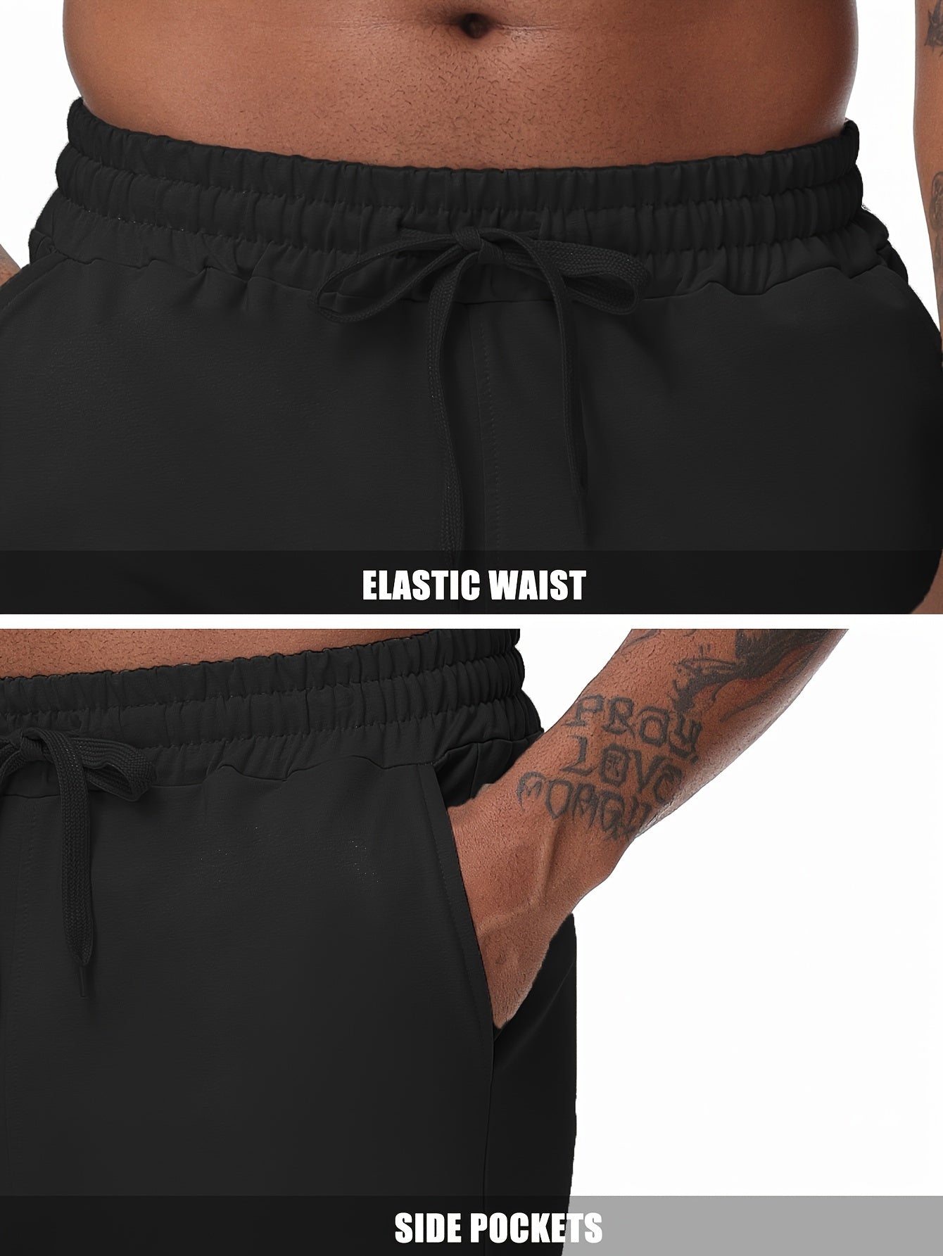 EXARUS Men'S Yoga Sweatpants Set - 2pcs, Athletic Lounge Pants with Open Bottom Straight Leg And Pockets