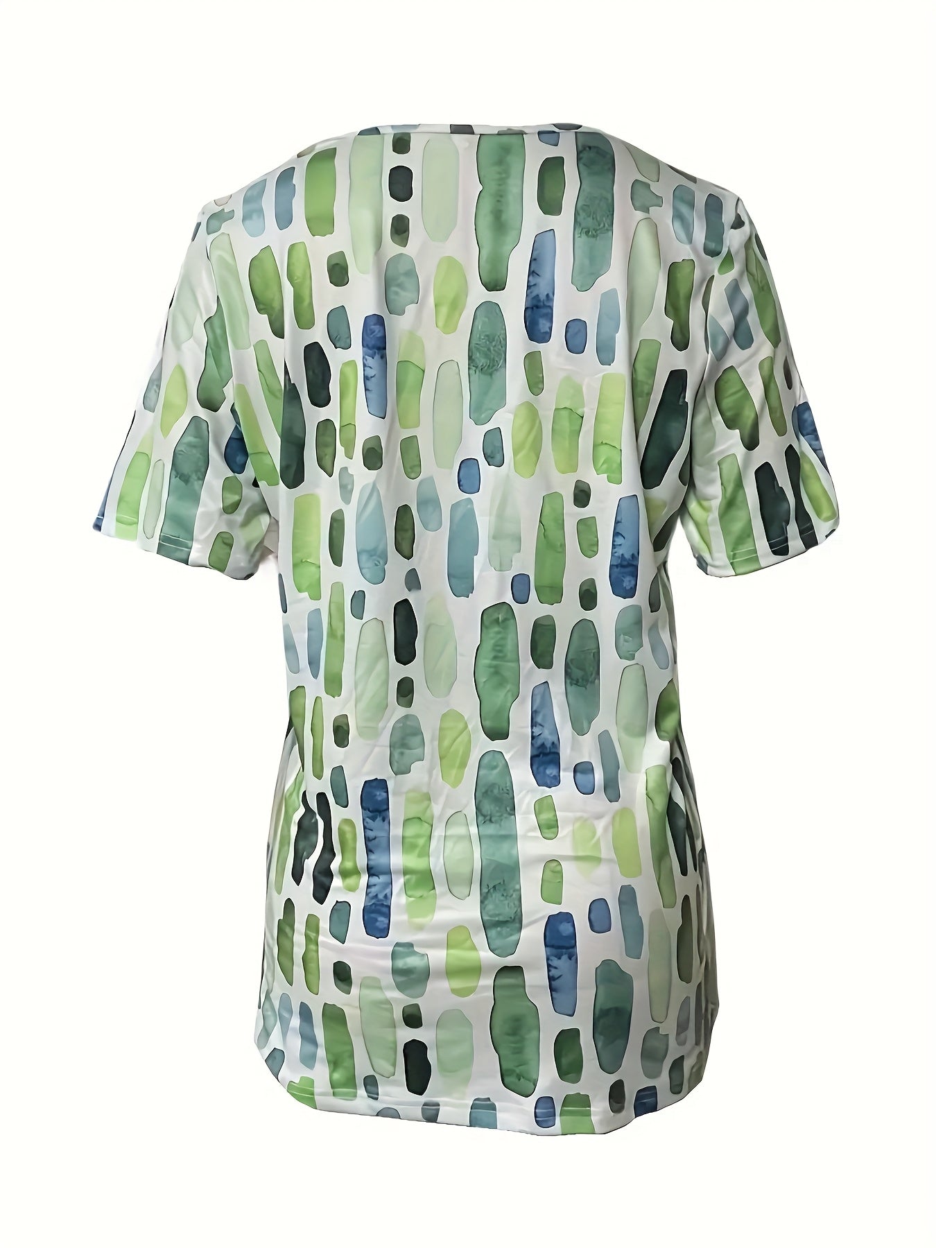 New Summer V-neck Printed Short-sleeved T-shirt Loose Casual Top