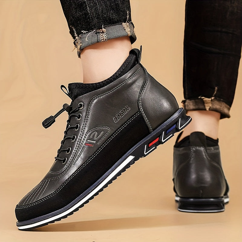 2025 New Handmade Mid-Top Casual Men's Shoes Versatile Fashion Mid-Top Shoes Men's Fashion Casual Shoes