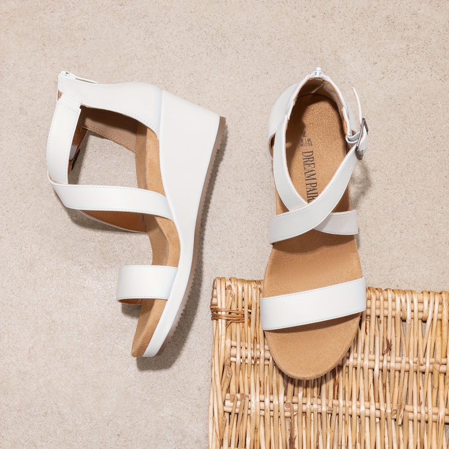 Women's Open Toe Buckle Ankle Strap Summer Platform Wedge Sandals Stylish and Comfortable and Fashion Shoes Fashion Outdoor Shoes Quick On and Off Suitable for Different Occasions, Women Shoes