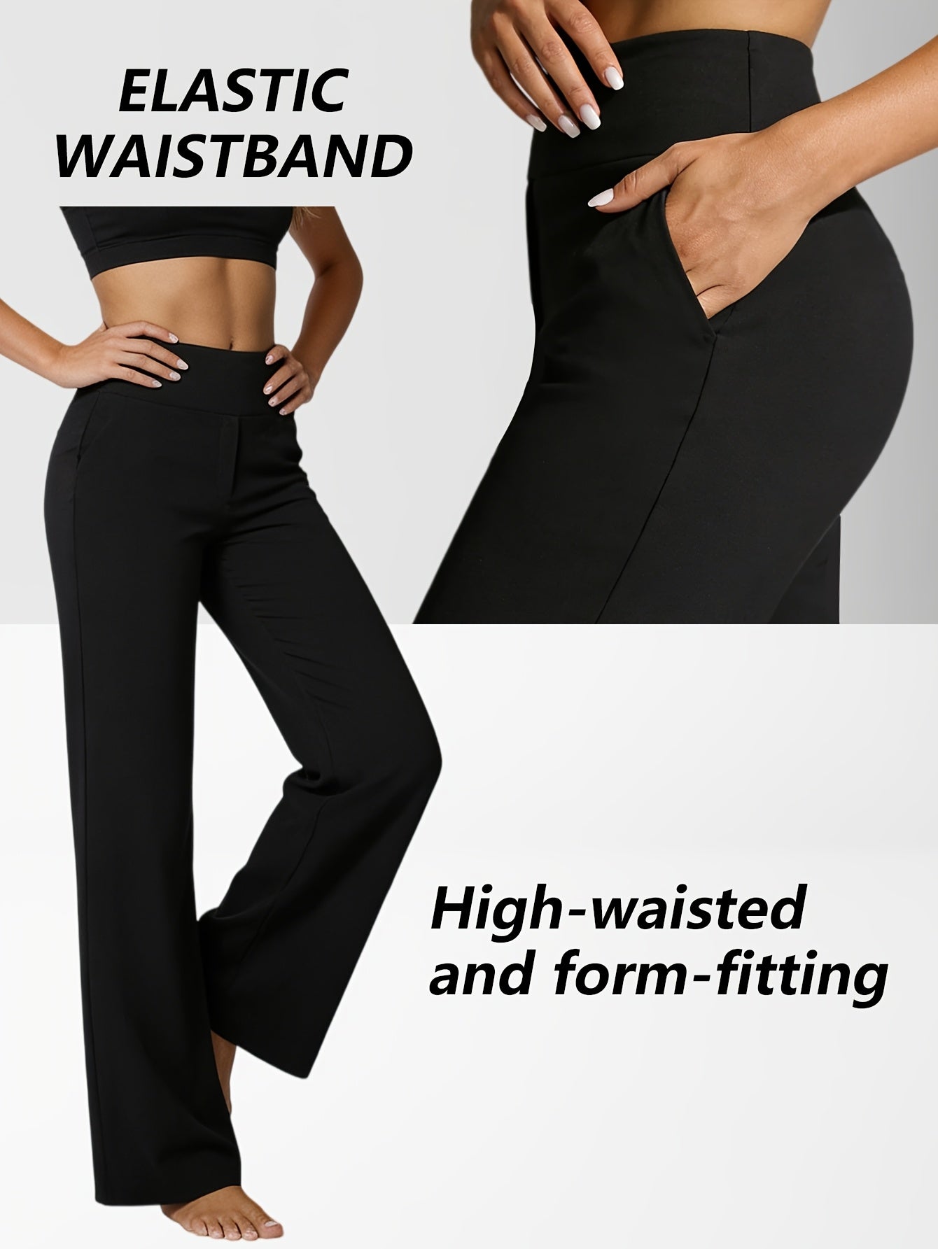 3pcs Yoga Pants Women's Pants, Straight Leg Hanging Casual Pants, Sports And Fitness Pants, Running Pants 3pcs Set, Black/gray/coffee, Spring And Summer Pants, Daily Versatile Wide Leg Pants, Loose And Comfortable Slim Fit