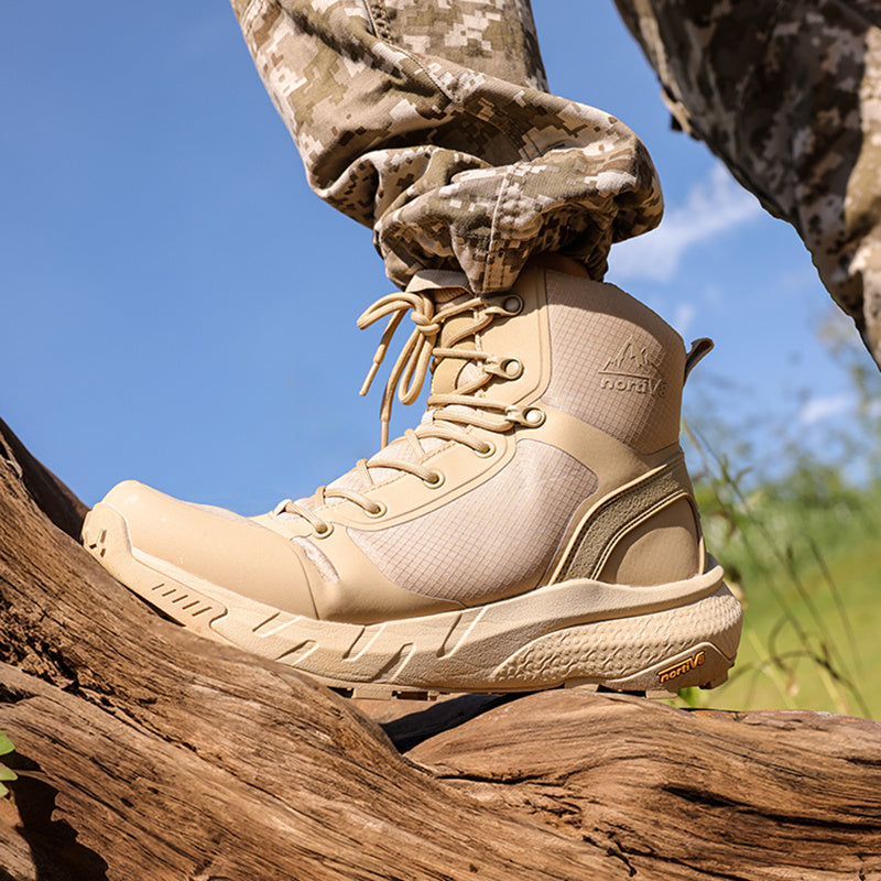 Men's Tactical Boot Lightweight Comfortable Boots for Work All Day Side Zipper Motorcycle Combat Hiking Boots 8 Inches