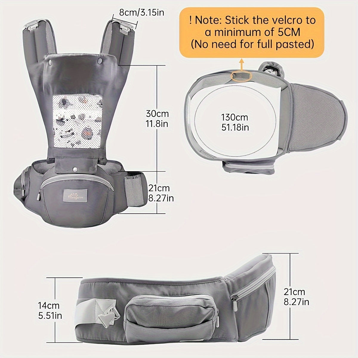 Baby Carrier Newborn to Toddler, Toddler Carrier with Hood & Extra Safety Belt All Seasons & All Position Baby Hip Carrier, Hip Carrier for Baby for Breastfeeding, Infant & Toddler