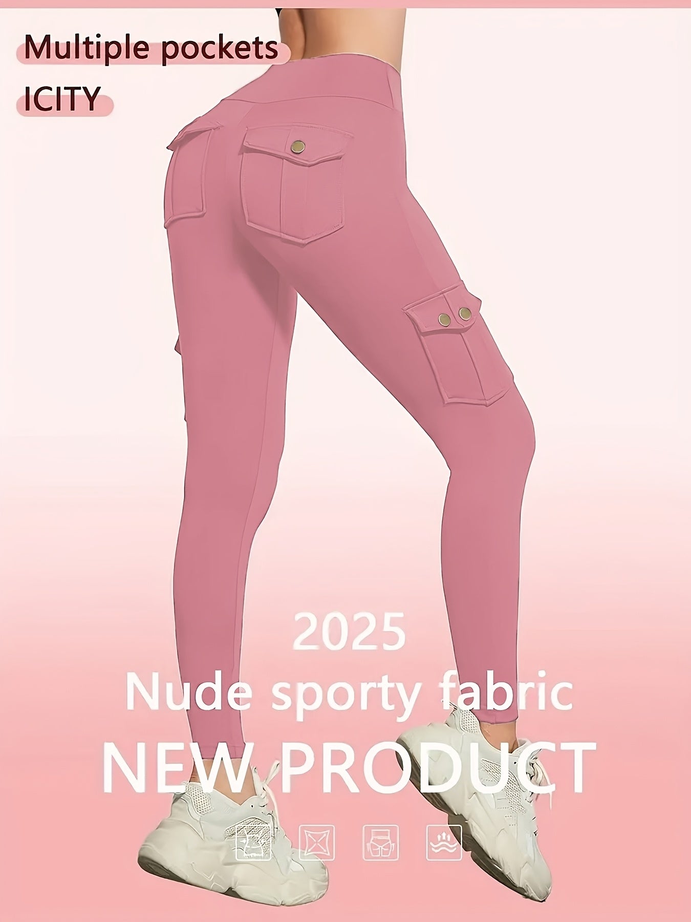 One-piece - Four-season Style Women'S Fashionable Work Pants With Pockets, Flares The Hips And Slims The Figure. Suitable For, Outdoor Leisure. Multi-pocket Ankle-length Pants, Casual Women'S Wear, Summer Women'S Wear. Available In Five Colors
