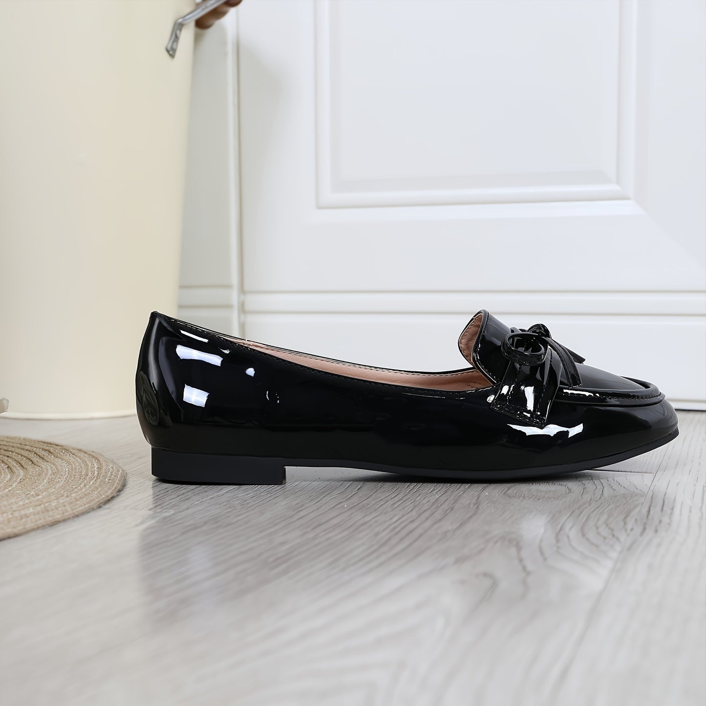 Winter Shoes New Women's Simple Solid Color Four Seasons Round Head Style Large Bow Lightweight Single Shoe, Women Shoes