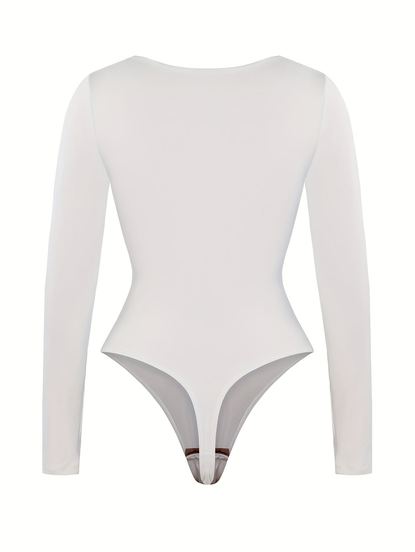 Women Autumn Winter Solid Color Shapewear Bodysuit, Tight Long Sleeve Bodysuit, Crew Neck Women Bodysuit