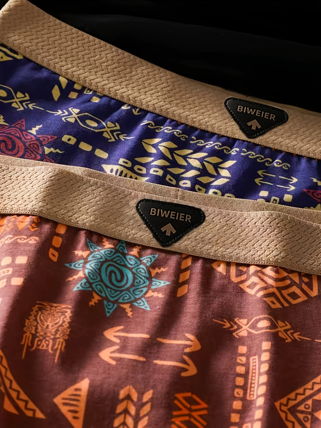 6pcs BIWEIER Women's Trendy Printed Boyshorts, High-end and Light Luxury, Soft and Comfortable, Ethnic Retro Style Underwear, Suitable for Women's Casual Sports and Home Commuting, Valentine's Day Gift