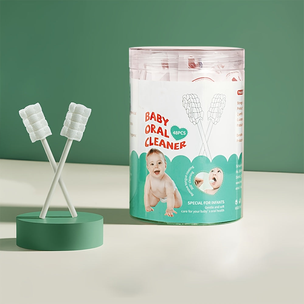 Baby Tongue Cleaner, Newborn Baby Toothbrush, 48pcs/96pcs Disposable Infant Toothbrush Clean Baby Mouth, Halloween Christmas Gifts Gauze Gum Cleaner Toothbrush Baby Oral Cleaning Stick Dental Care for 0-36 Month Baby 48pcs/96pcs/240pcs
