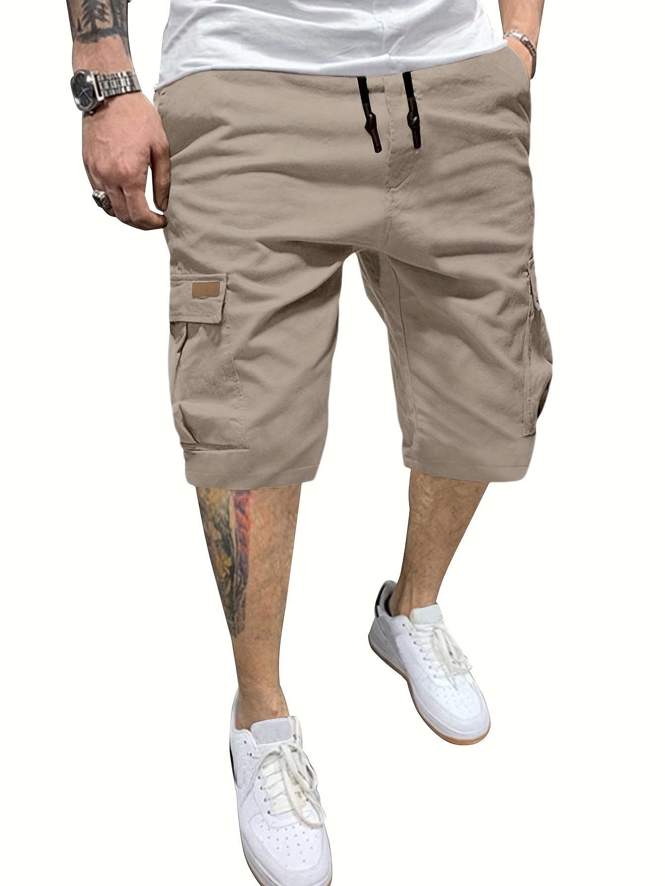 EXARUS Men'S Lightweight Quick-Dry Fishing And Hiking Shorts with Expandable Waist, 2pcs Set for Outdoor Casual Wear