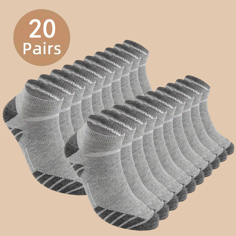 20 Pairs Of Men's Anti Odor Sweat Absorption Low Cut Socks Comfy Breathable Socks - product view 3