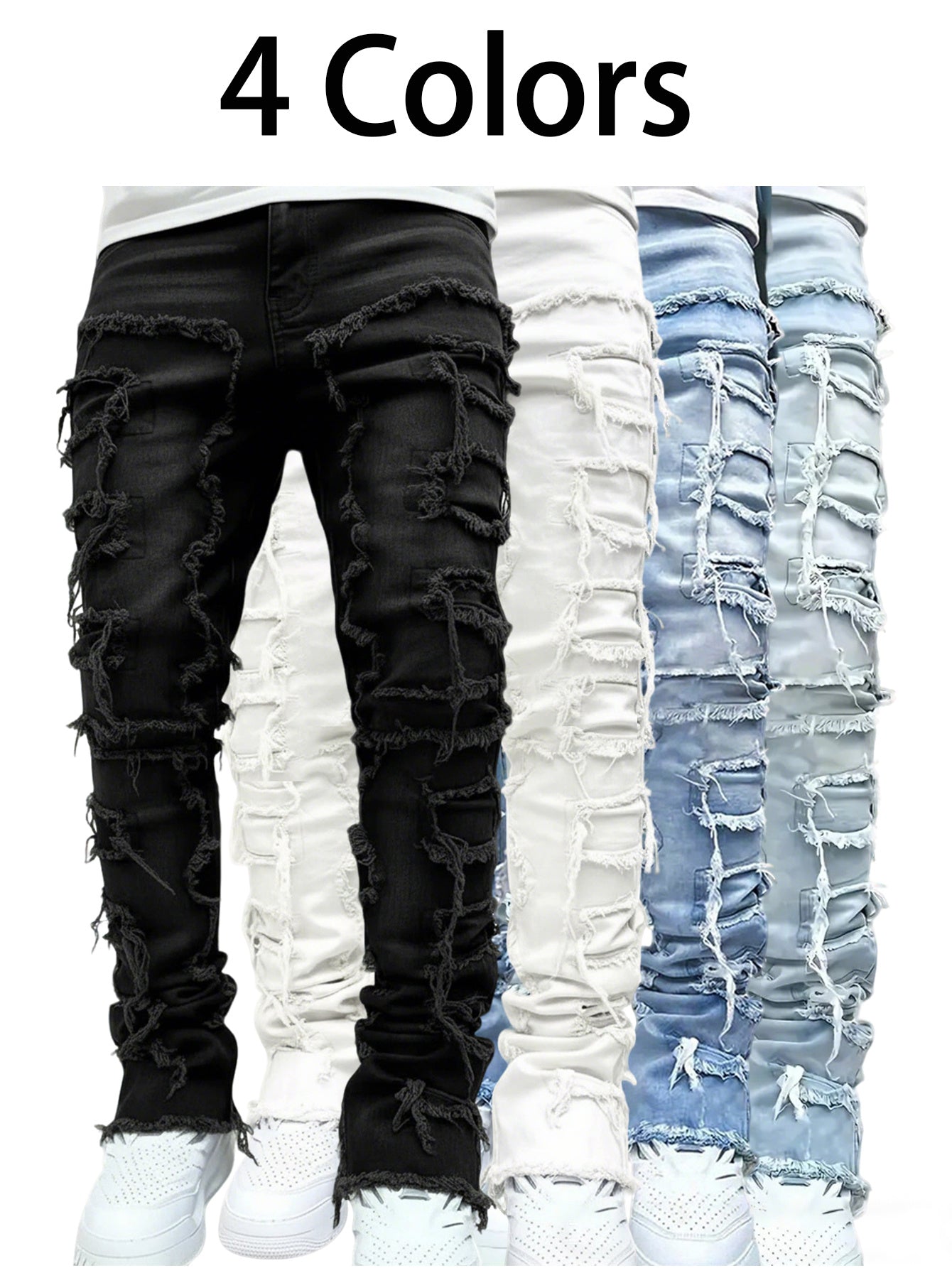 Men's White Slim-Fit Jeans - product view 24