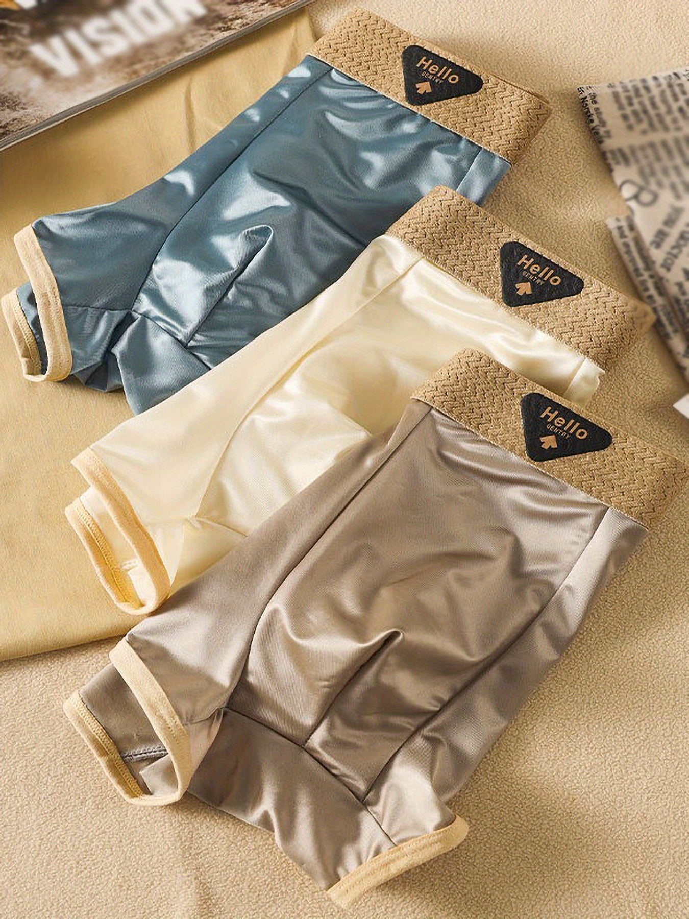 4pcs Men's Boxer Briefs- Ice Silky Cooling Underwear Breathable Quick-Dry Moisture-Wicking Boxer Shorts for Men Luxury Soft Comfort Underwear