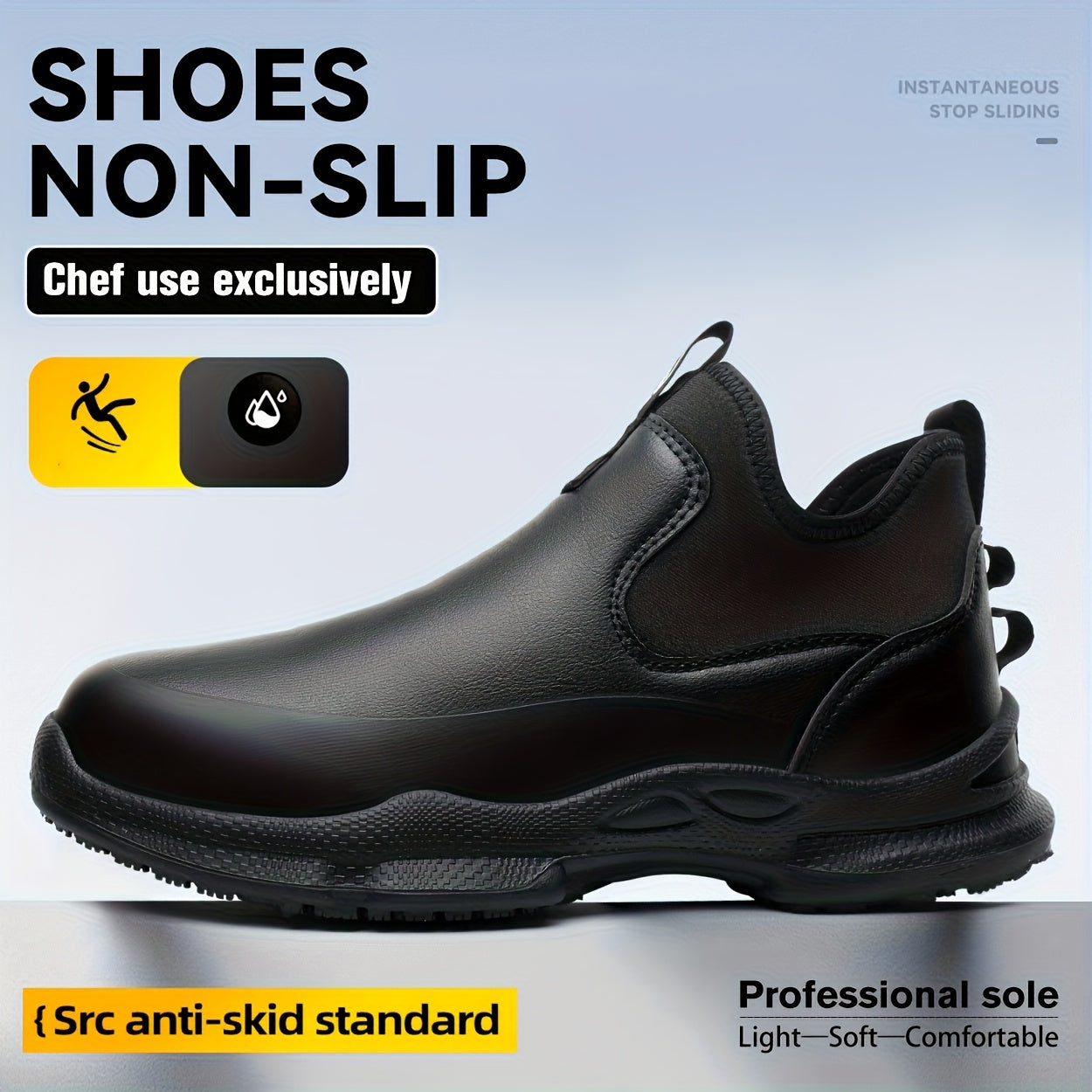 Men's Slip- Shoes, Slip-On Style, Slip- &, Comfortable & Lightweight - Ideal for & Restaurant Workers