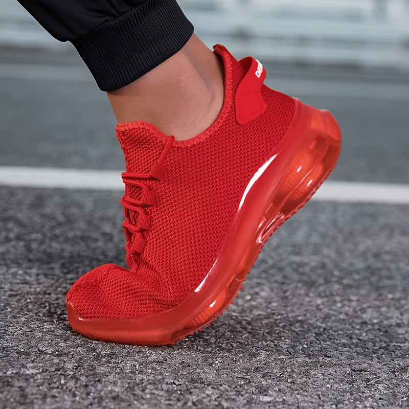 Sneakers, Spring And Summer New Breathable Knitted Sports Running Shoes, with A Comfortable And Breathable Upper, Equipped with An Air-cushioned Sole for Shock Absorption. Comfortable And Versatile Men's Casual Sports Shoes, Large Size Men's Running
