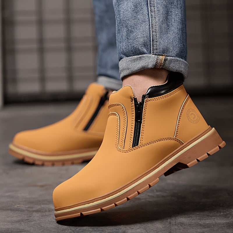 Men's Work Safety Boots - High Top Design, Steel Toe Protection - Anti Smash, Anti Puncture, Anti Slip And Wear-resistant Rubber Sole - Suitable for Construction | Factory | Daily - Warehouse Shoes | Modern Work Shoes | Outdoor Laborers