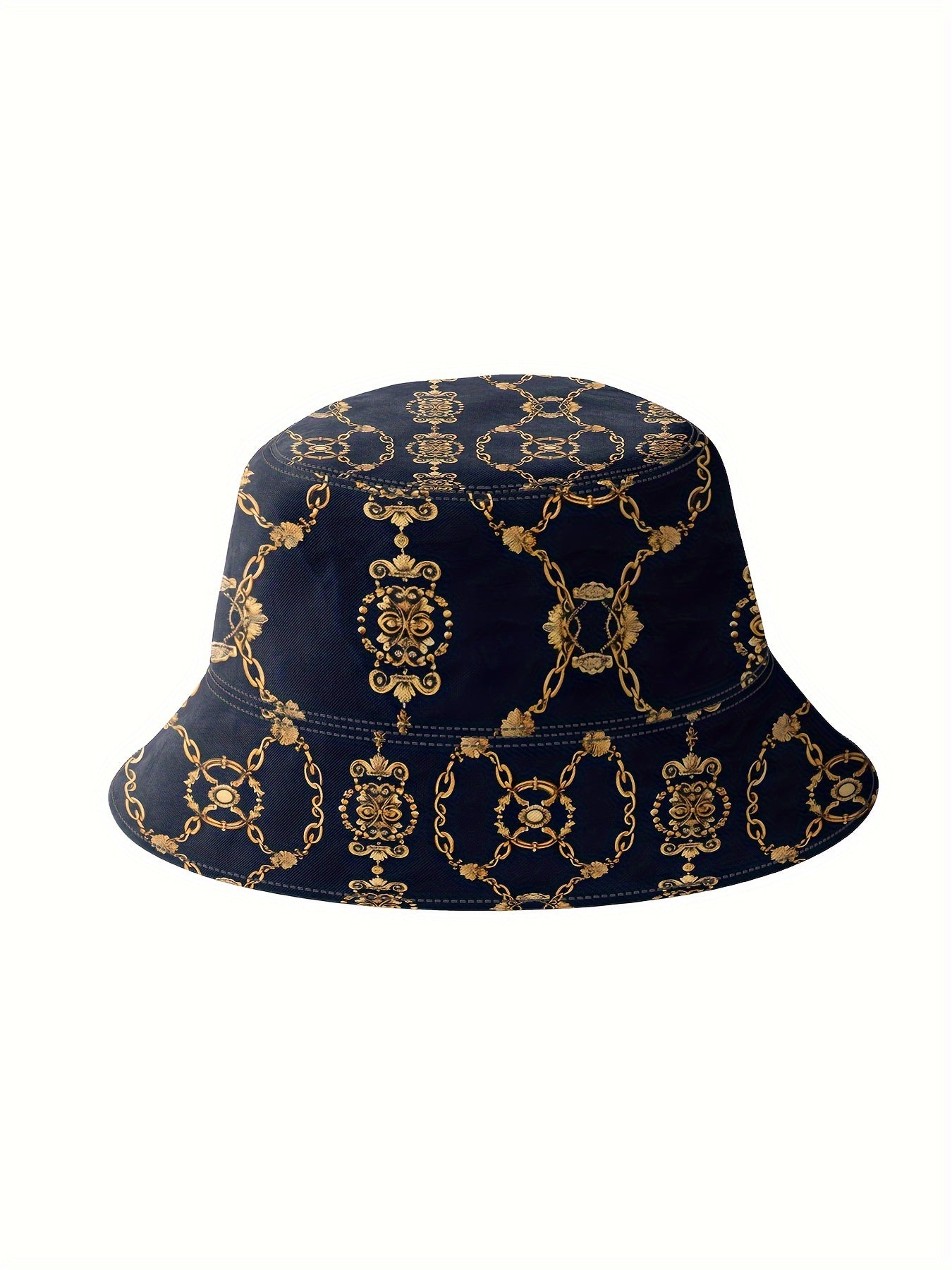 Men's 3pcs retro Outfit beach set, Golden chains sportswear, Hawaiian sportswear set, shirt beach shorts and fisherman hat Bucket Hat