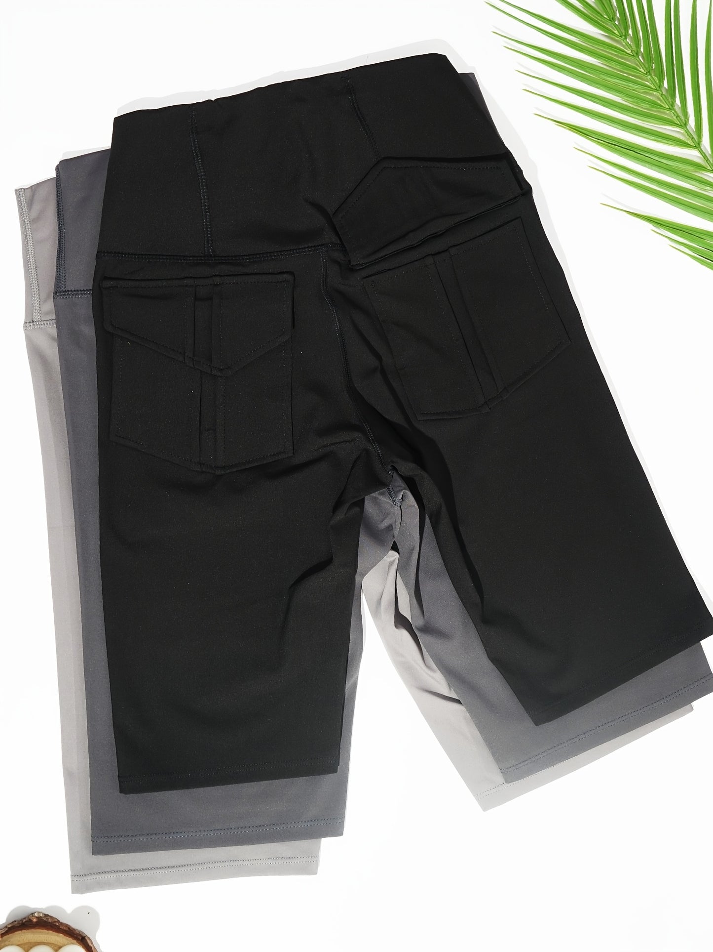 5pcs High Women'S High-waisted Gym Shorts With Pockets, Super Soft Tummy Control No See Through Workout Running Yoga Athletic Shorts Pants